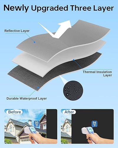 Miniatura 3 de ATAWOL Cortinas opacas para dormitorio, película portátil de privacidad para ventana, cubierta opaca para ventana, persianas opacas de viaje para