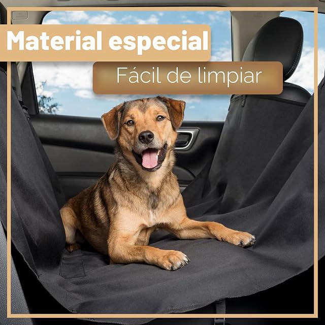 Foto 6 de 8 de Retoo Funda para Coche para Perros, Resistente a Salpicaduras, 145x130 cm, Antideslizante, para Coche y SUV