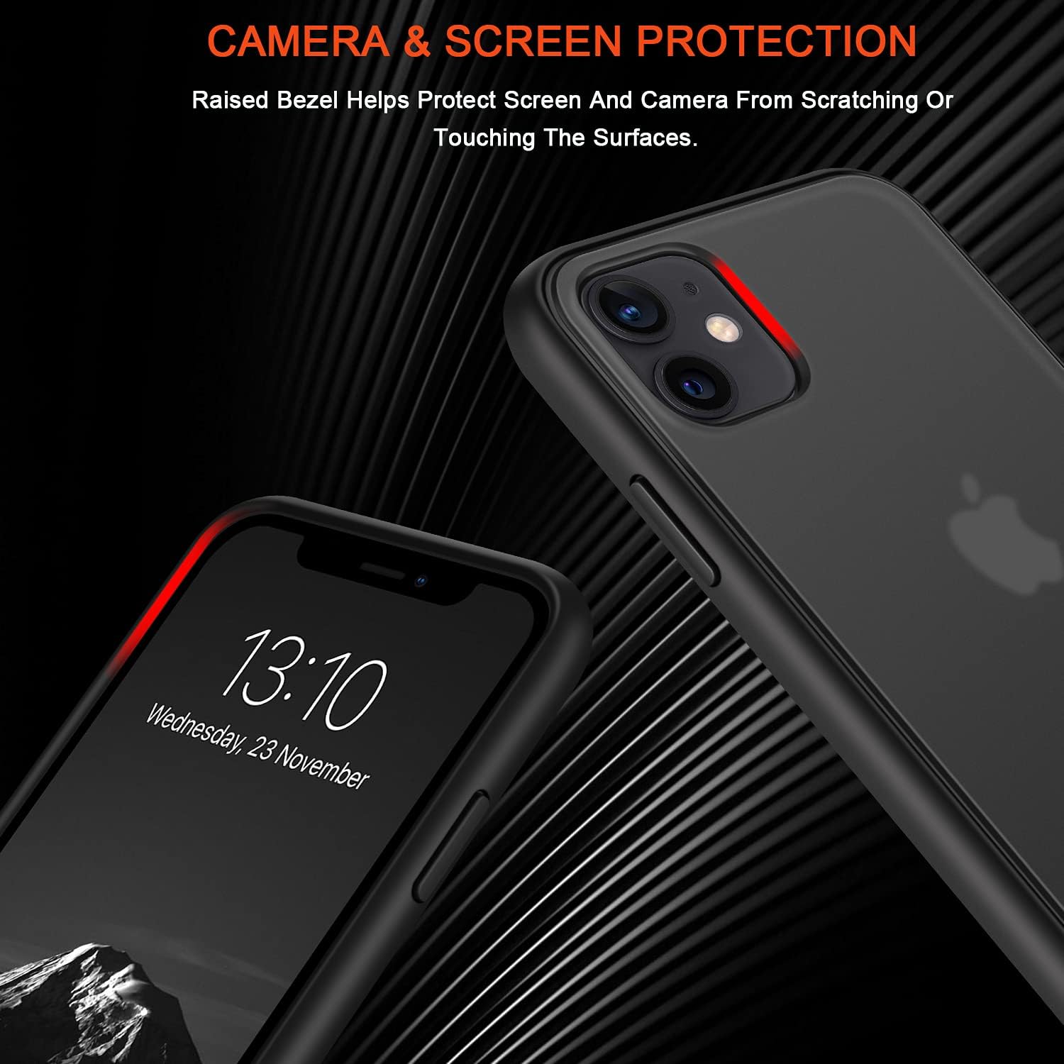 TENDLIN Compatible with iPhone 11 Case Translucent Matte Hard Back with Soft Silicone Bumper Comfortable Case (Black)