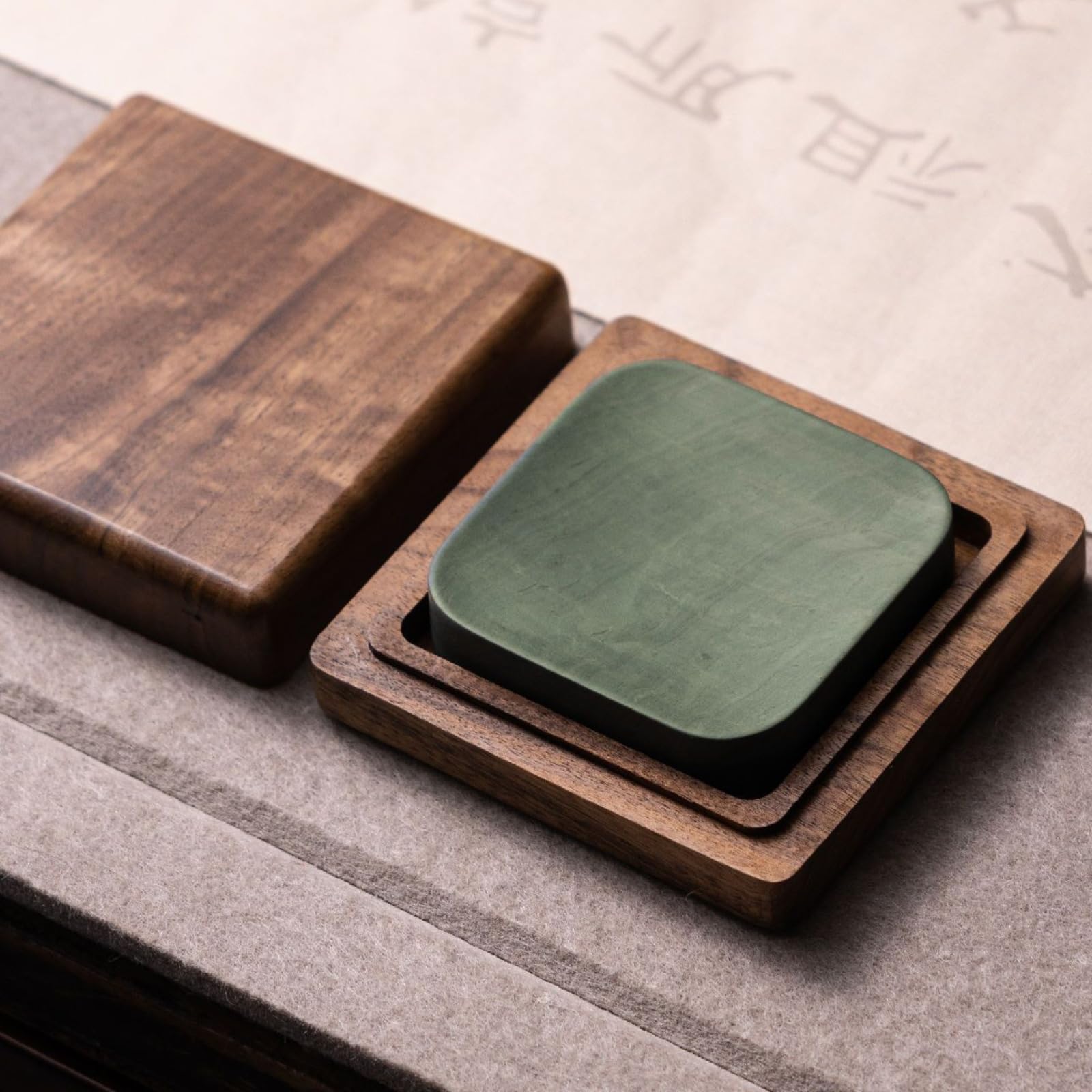 Z pudełkiem upominkowym Inkstone do kaligrafii, 10 cm 9,9 cm, Inkstone artykuły do pisania dla początkujących
