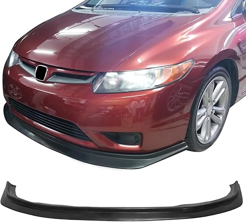 Miniatura 2 de IKON MOTORSPORTS, 2007 - Borde delantero compatible con Honda Civic Coupe 2006-2008, estilo Ikon DP, sin pintar, de poliuretano negro