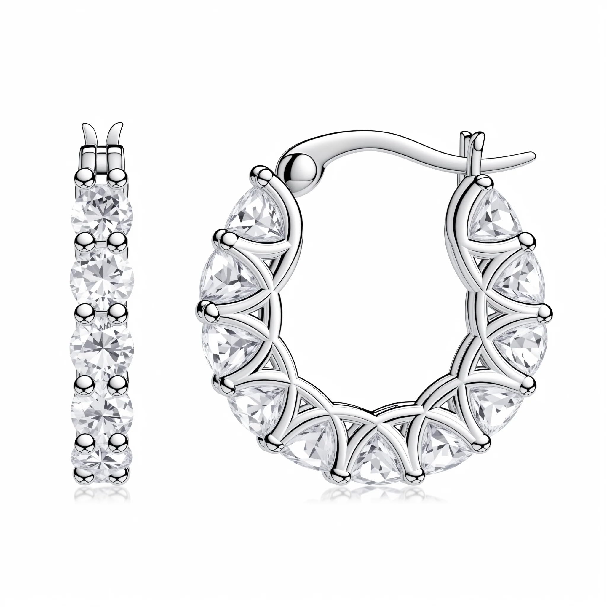 Silber Ohrringe Damen 925 Creolen für Damen Hypoallergene 92