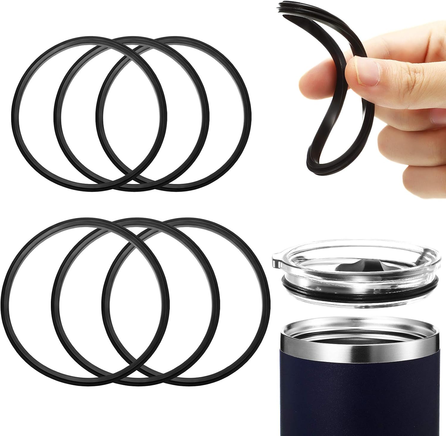 30 Ounce and 20 Ounce Replacement Rubber Lid Seals Compatible Seals Lid Gaskets for