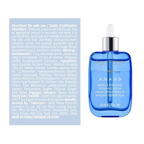 Miniatura 9 de GELLÉ FRÈRES - Suero de escualano para la cara, calmante reparador de enrojecimiento, suero facial hidratante fortalece la barrera suavizante,