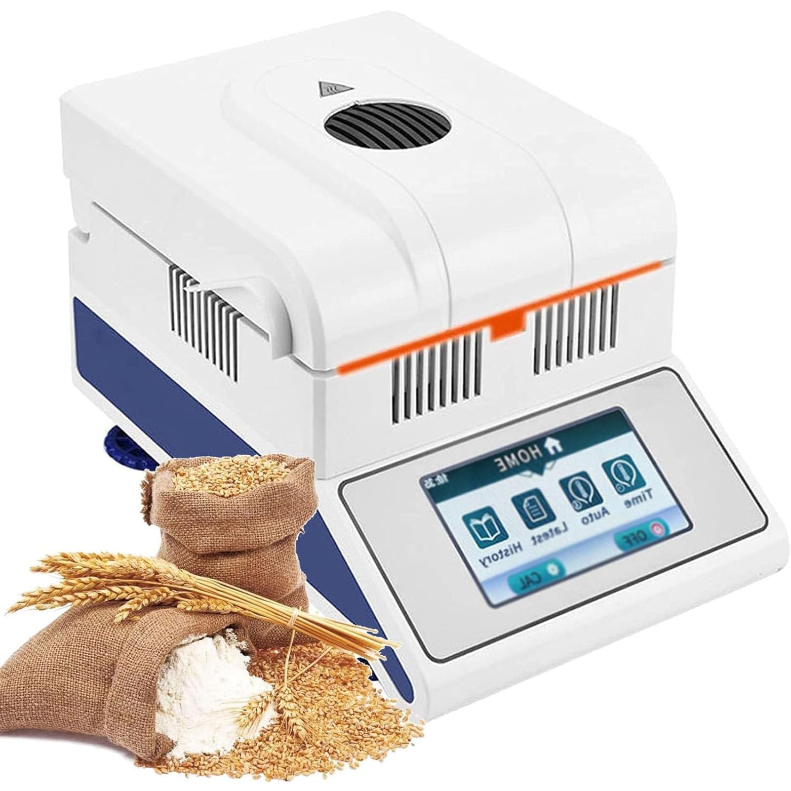 Analizador de humedad halógena, 0.005g/0.002g/0.001g precisión, 50 g de capacidad de 100 g, LCD Precision Lab Tester de humedad de alta eficiencia Calentamiento de lámparas de halógeno,50g-0.002g