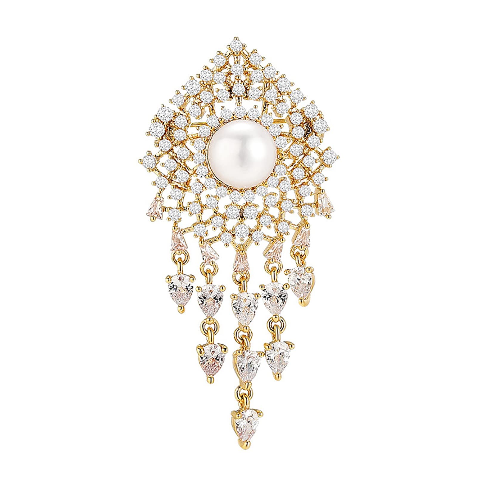 Vintage Quaste Perle Damen Brosche elegante Corsage Pin Zubehör
