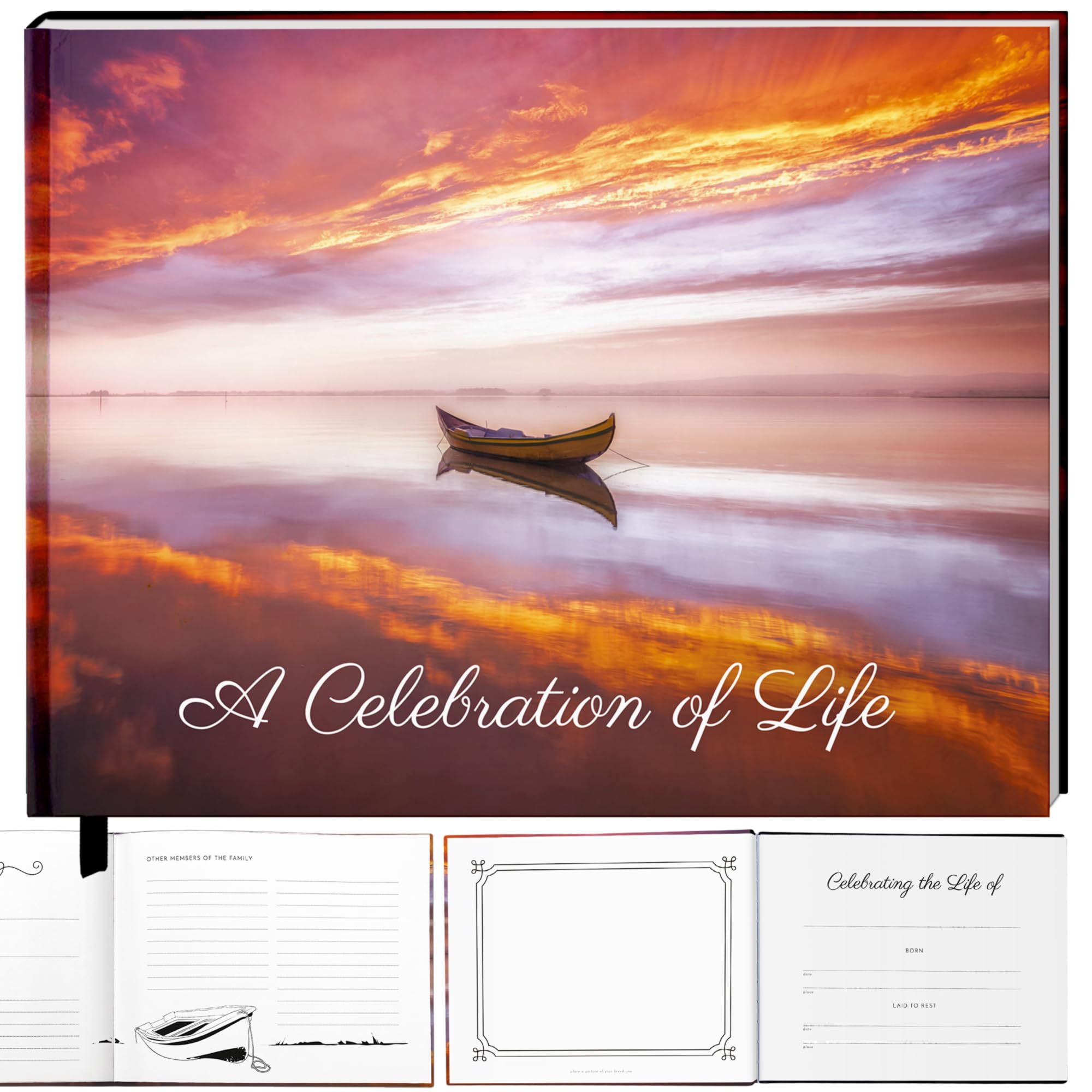 Silver Solution AMZ Funeral Guest Book for Your Loved One Funeral Services, Hardcover Celebration of Life Guest Book, Guest Book for Funeral with Memory Share Memory Book for Celebration of Life