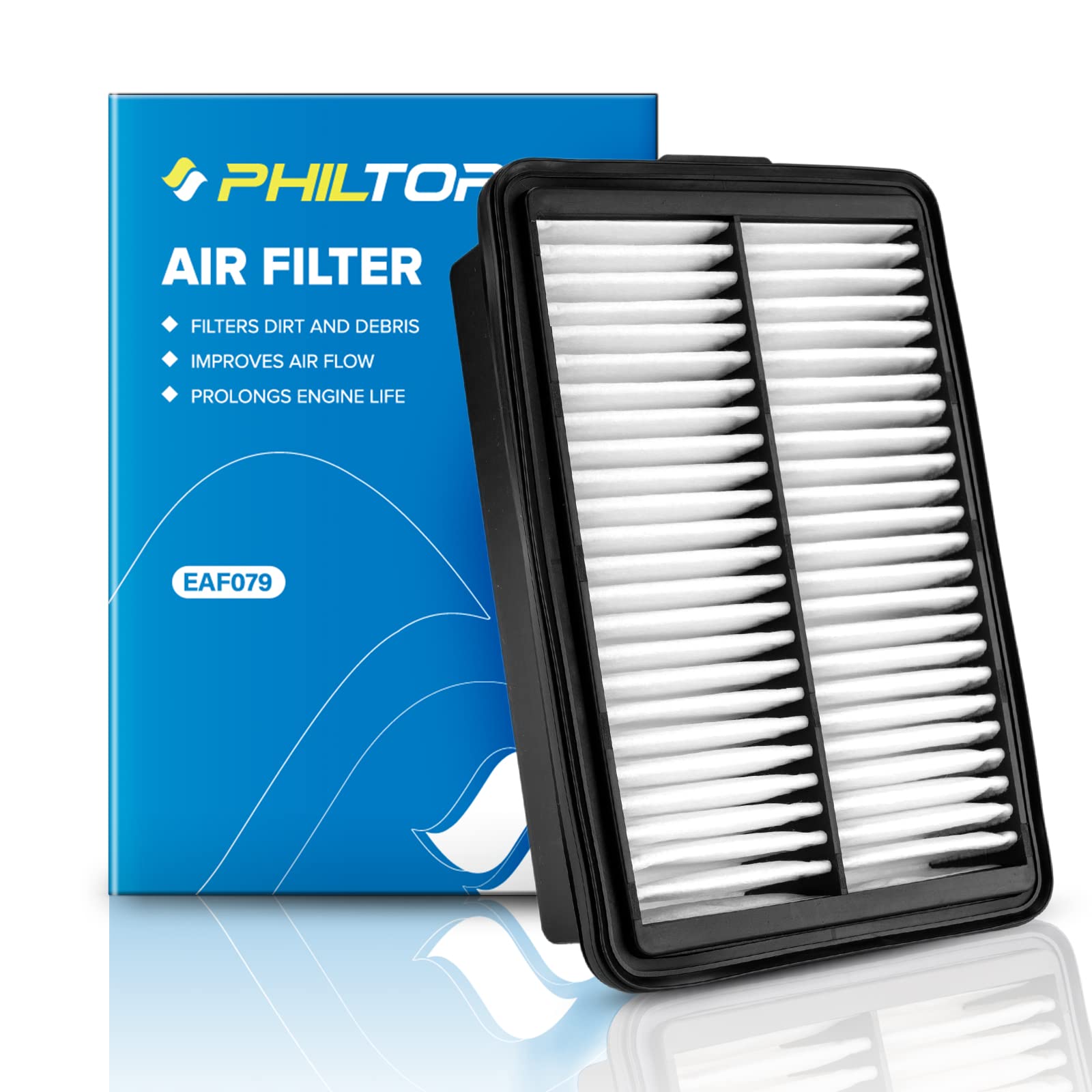 PHILTOP Engine Air Filter CA12057 Replacement for Hyundai Elantra(17-20), Kona(18-23) & Kia Forte(19-23), Forte5(20-23), Soul(20-23) - 1.4L 1.6L 2.0L