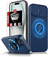 Vista 13 de Funda magnética para iPhone 11 Pro compatible con carga inalámbrica MagSafe, con 2 protectores de pantalla, anillo kickstand de 360° integrado +