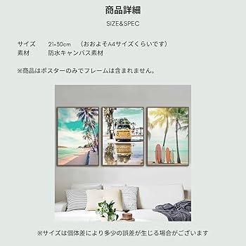 Hawaii ハワイポスター　3枚セット Amazon.co.jp: サラデママ ビーチアートポスター 3枚セット 21