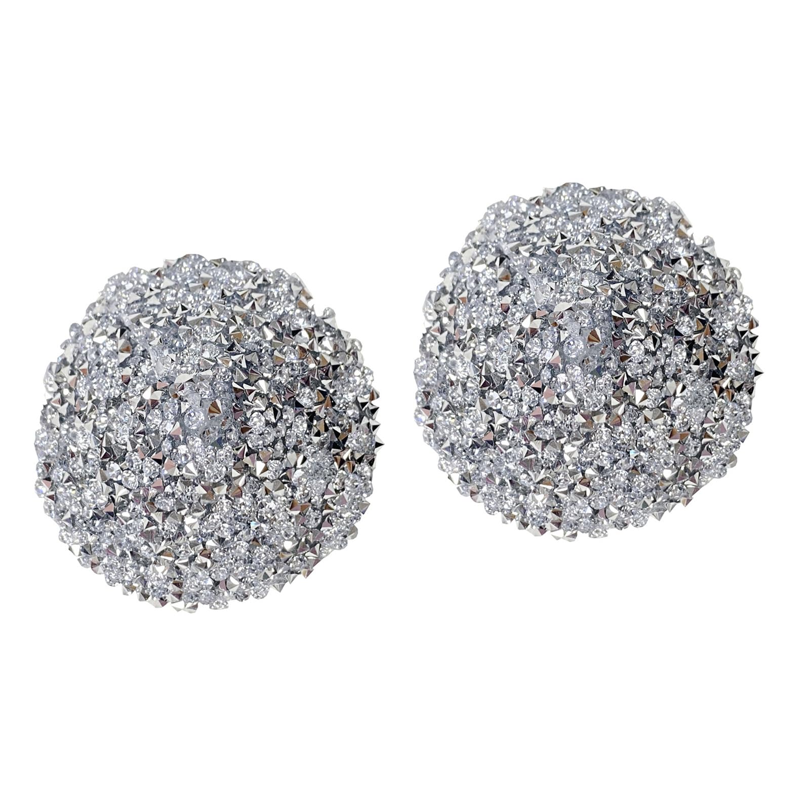 Mirweon Women's Silver Round Adhesive Nipple Covers Sparkling Rhinestones Pasties With Tassels Reusable Chest Stickers Breast Pads Lingerie