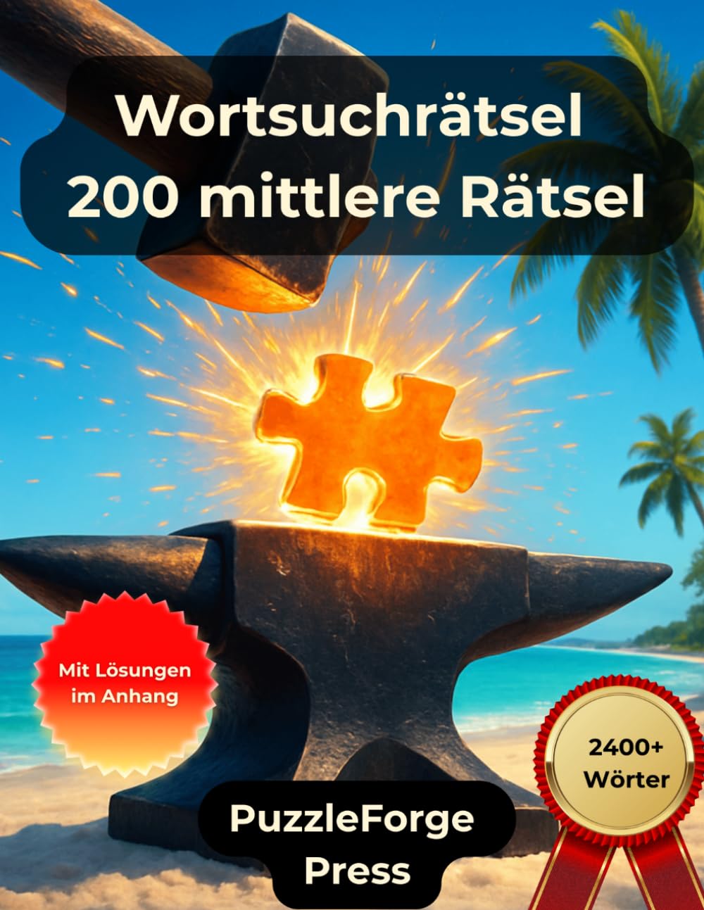 Wortsuchrätsel - 200 mittlere Rätsel: Großdruck für Erwachsene und Senioren | 2400+ Wörter | 2 Rätsel pro Seite | Mit Lösungen im Buch | ... für Konzentration & Gehirntraining)