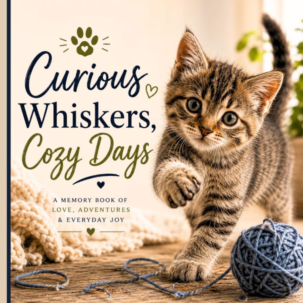 Curious Whiskers, Cozy Days: A Cat Memory Book of Love, Adventures & Everyday Joy