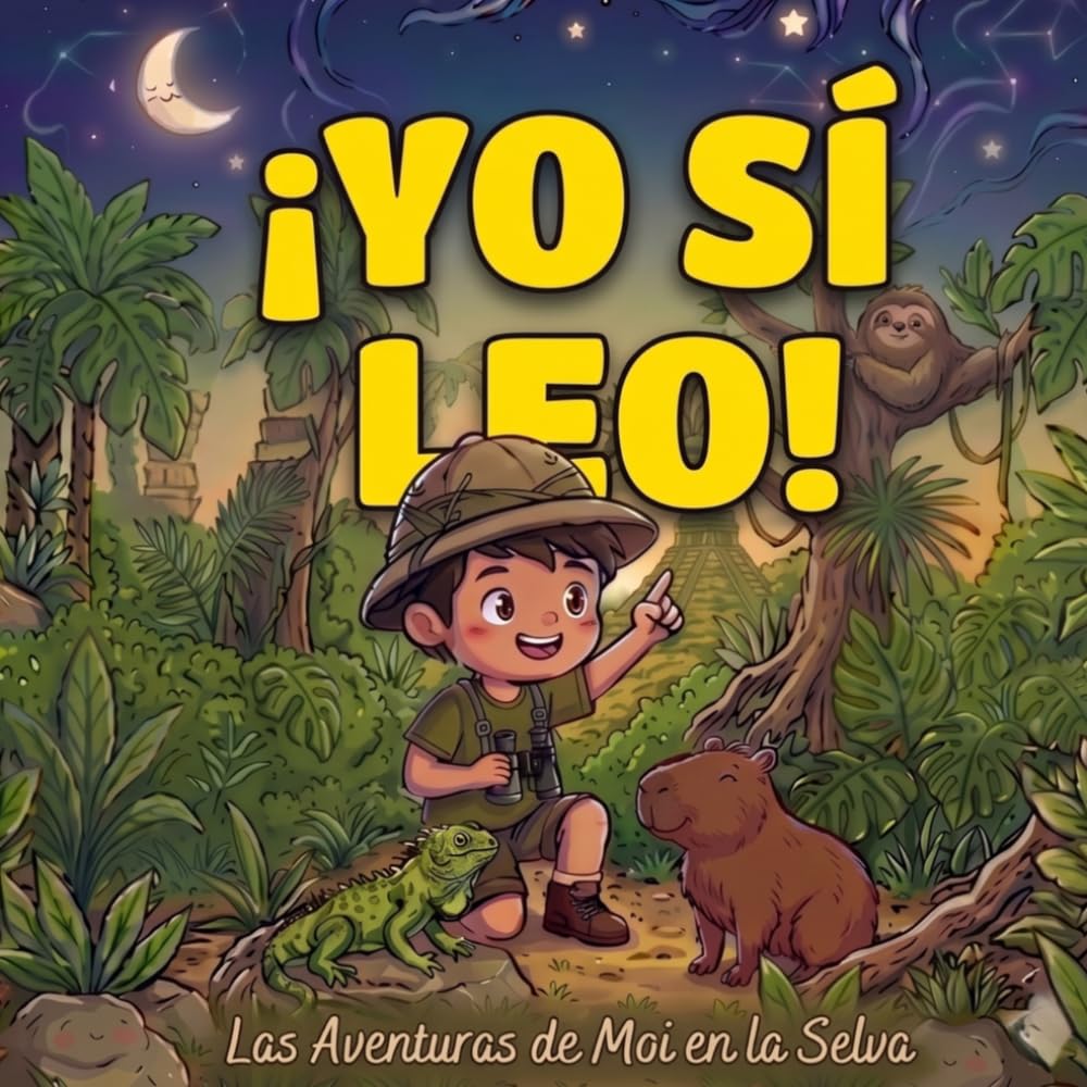 Aventuras de Moi en la Selva: Libro 3 en 1 para niños: Cuento infantil, dibujos para colorear y ejercicios de caligrafía