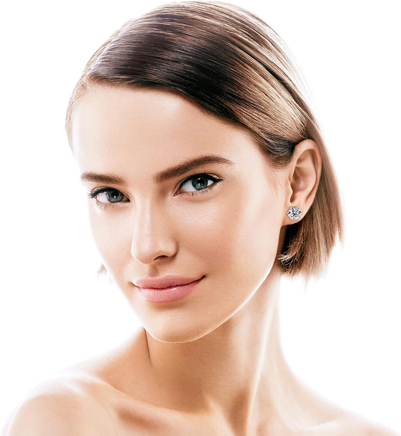 Moissanite Stud Earrings for Women, 0.2-6.0cttw D Color VVS1 Sterling Silver 6 Prong Stud Earring for Women or Men Birthday Gifts - Image 6