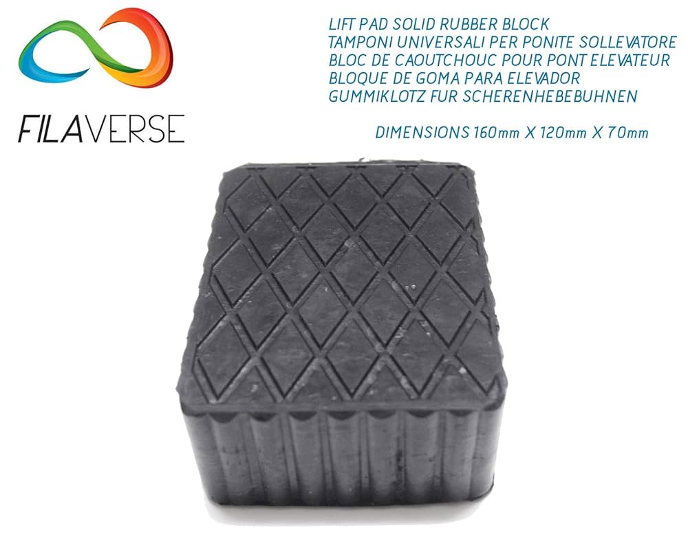Tamponi Per Ponte Sollevatore In Gomma Piena - 4 Pezzi 160x120x20 Mm, Made In Italy