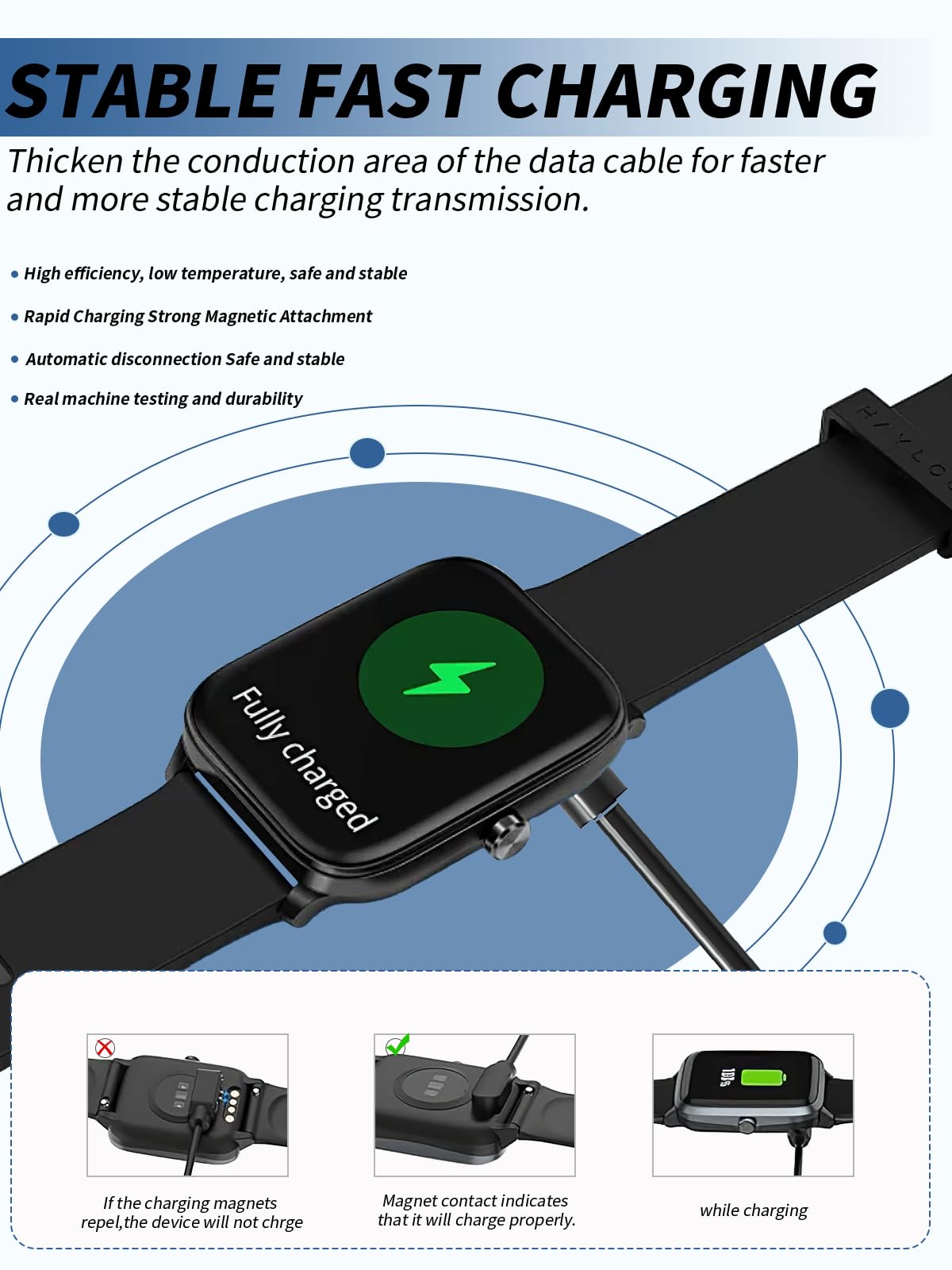 Lot De 2 Câbles Pour Montre Intelligente Motsfit 156" Câble