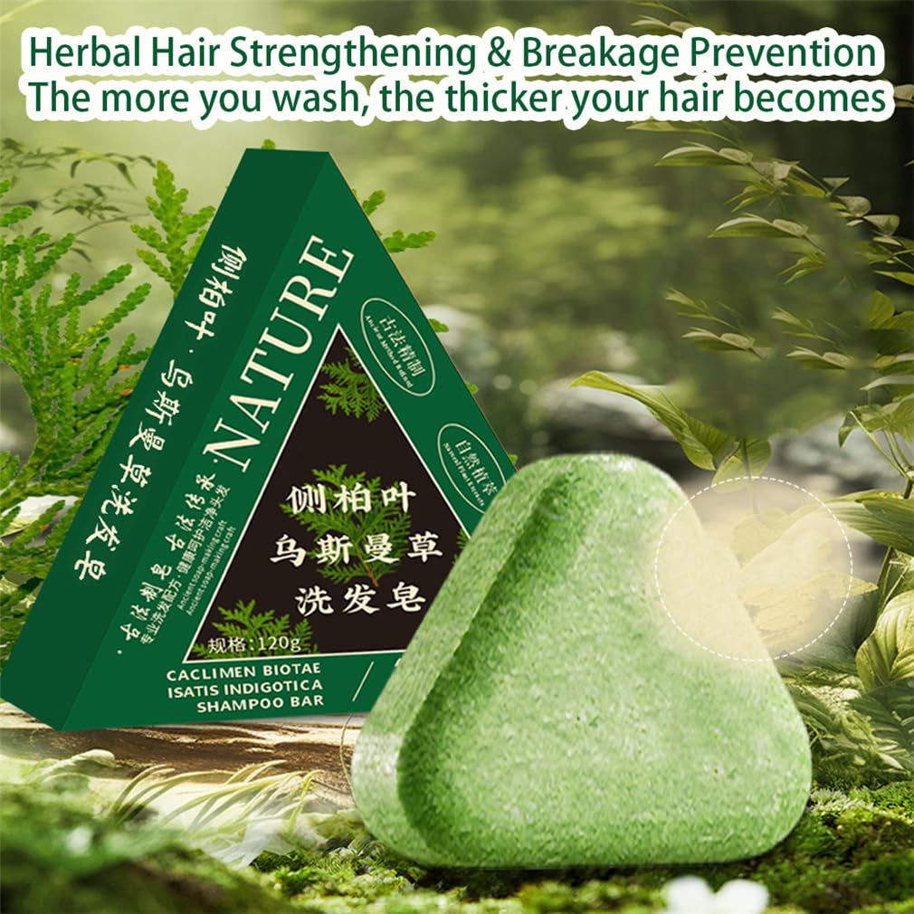 Jabón Sólido Nature Triangle Usman Grass Controla Grasa Calma Fortalece Cabello 2PCS
