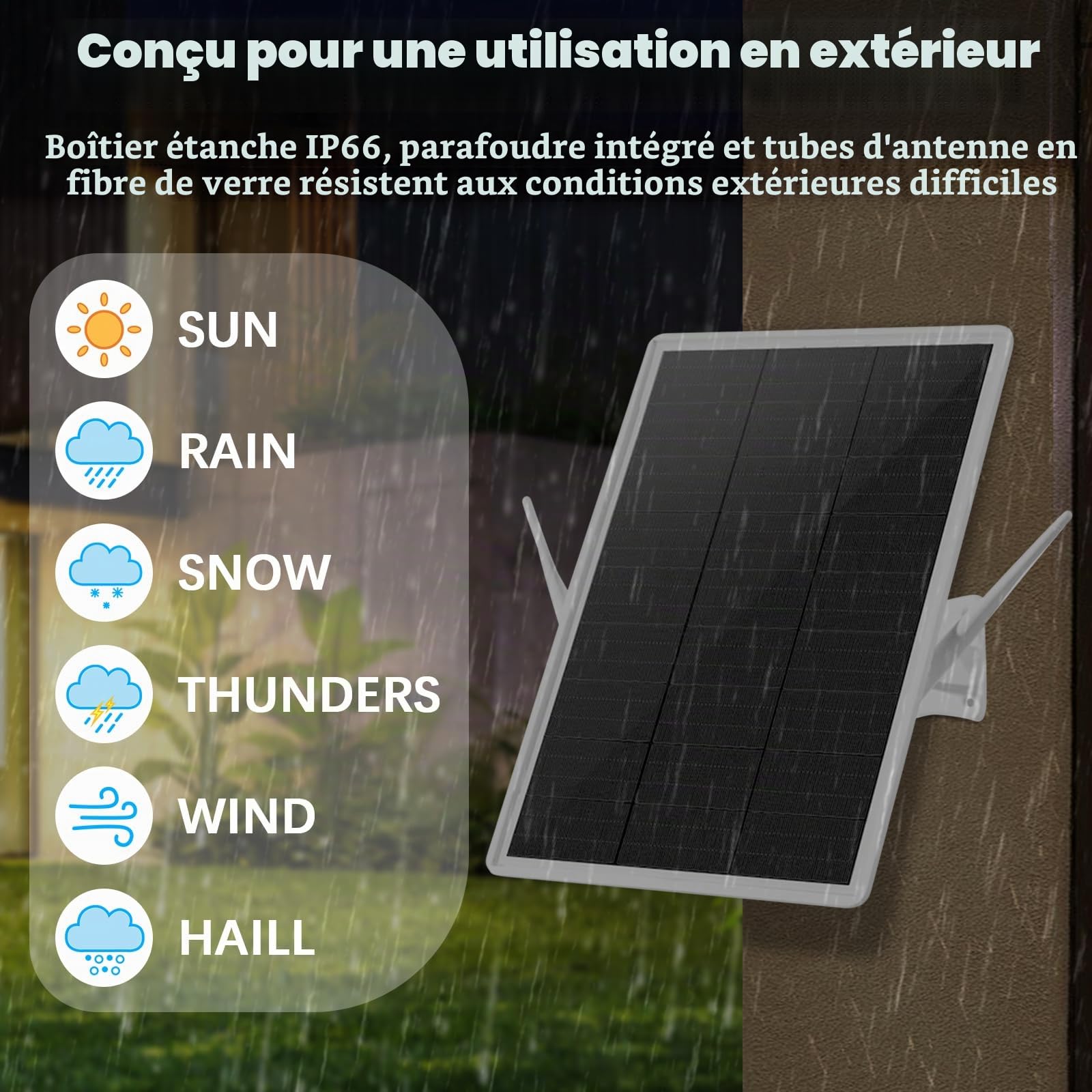 Repeteur WiFi Solaire Batterie Exterieur sans Fil, amplificateur WiFi | extension de portée WiFi jusqu'à 100 m, répéteur WiFi 2,4 GHz avec 300 Mbps, point d'accès WiFi compatible avec les appareils