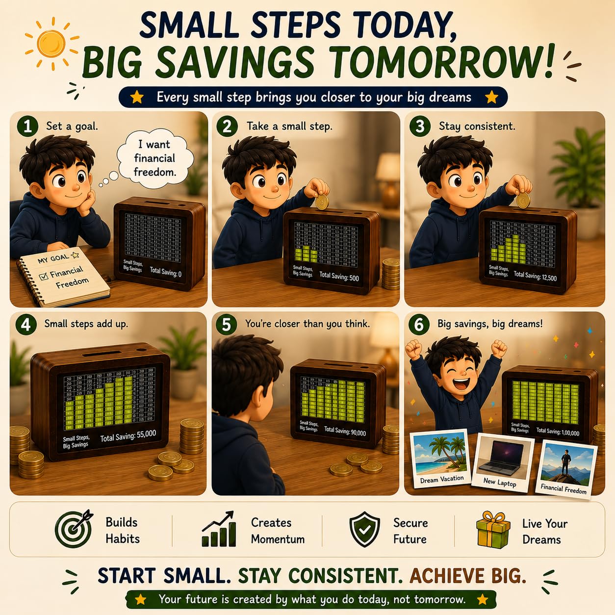 PulGos 1 Lakh Money Saving Box & Marker | Money Bank for 1,00,000 Challenge 2