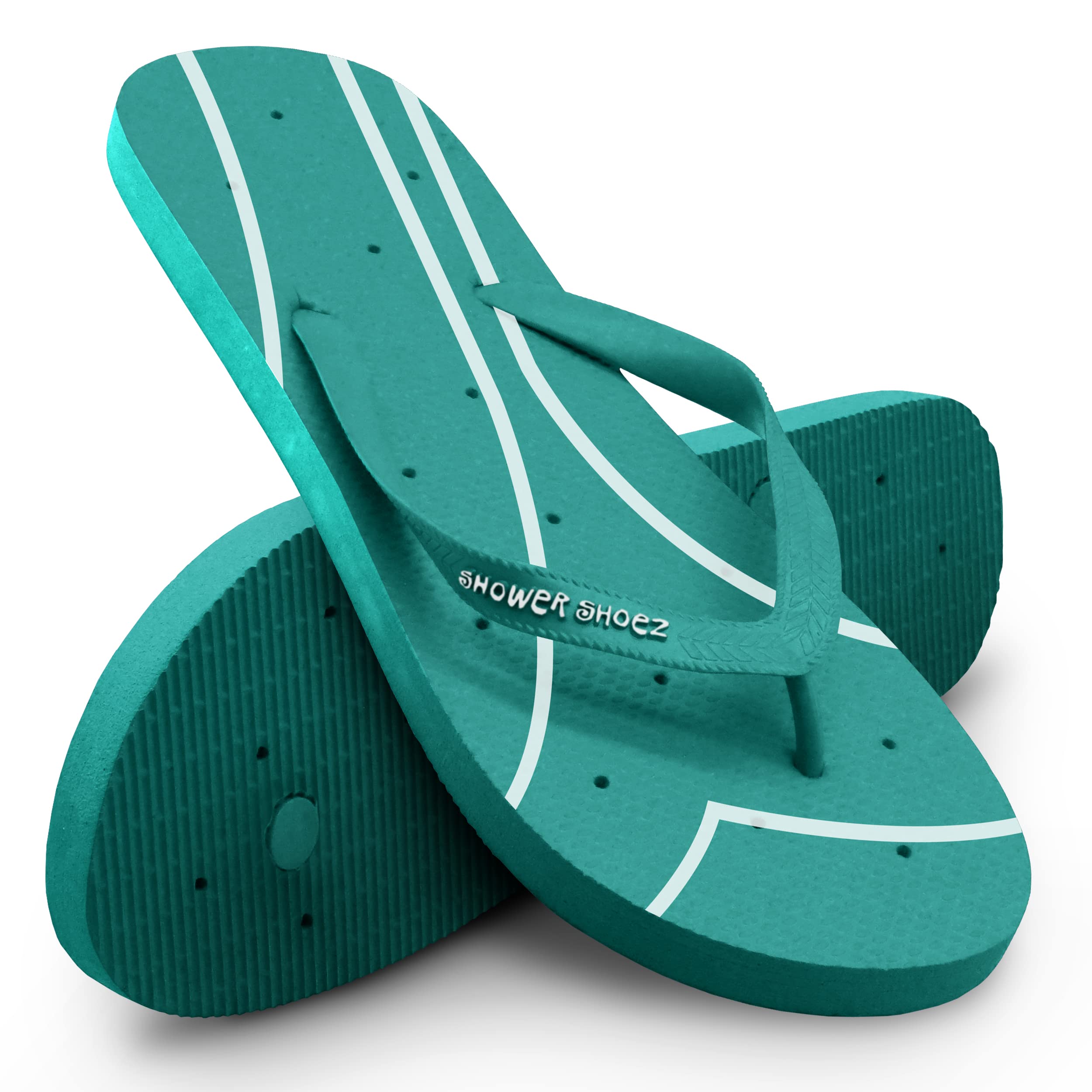Shower ShoezWomen's Non-Slip Pool Dorm Water Sandals Flip Flops (Turquoise Sea, numeric_5)