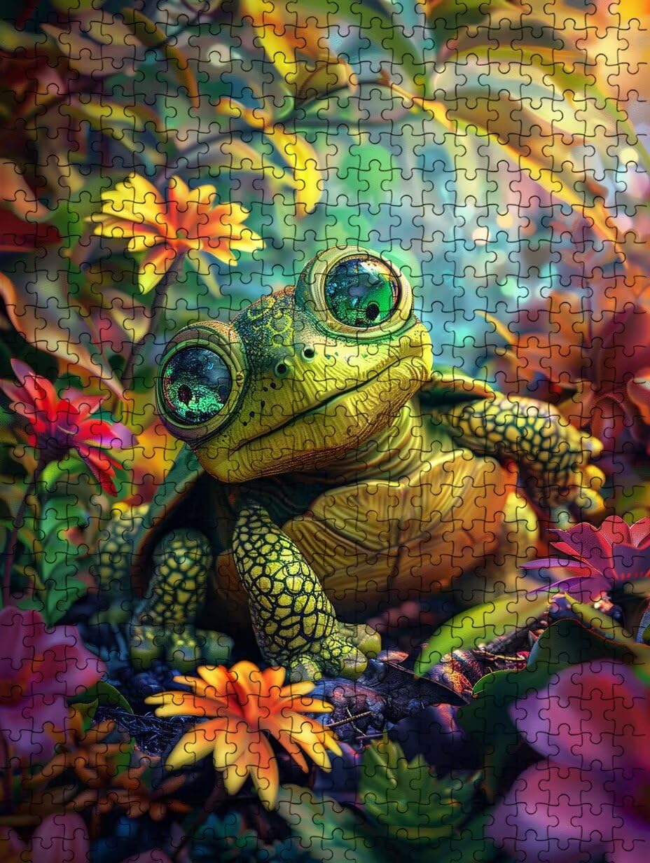 Tortuga De JardíN Puzzle 1000 Piezas, Rompecabezas Adultos Puzzle, 3D Un Rompecabezas, Desafiante Puzzles de Decoración Juego de, Juego Educativo para Toda la Familia, para Regalo Decoración FNKL7-548