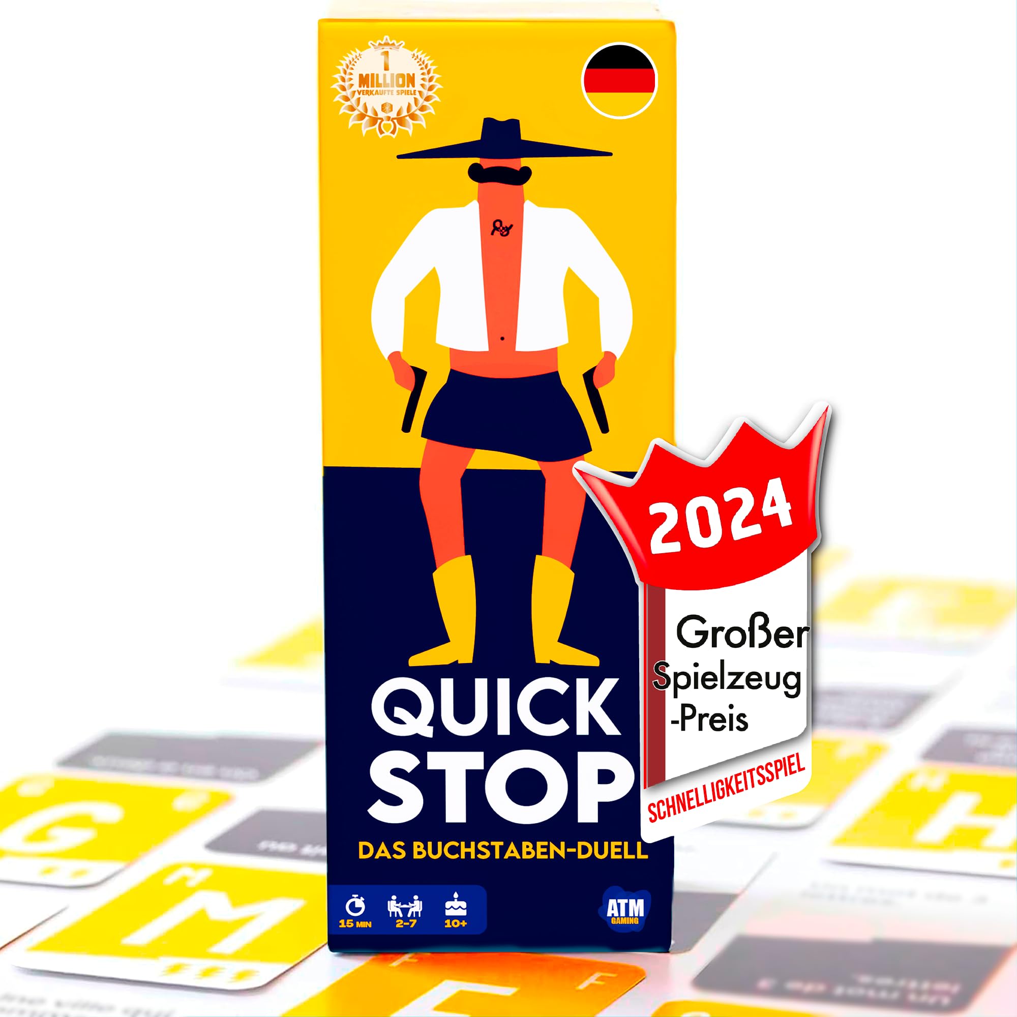Quickstop – German Version - Il duello delle lettere – Gioco di carte per ragazzi e adulti – Veloce e folle – 2 – 7 giocatori – Gioco a partire dai 10 anni – Gioco di famiglia