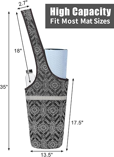 Miniatura 4 de IUGA Bolsa para esterilla de yoga con bolsillo lateral grande y bolsillo interior con cremallera, bolsa de yoga para esterilla, bolsas de yoga y