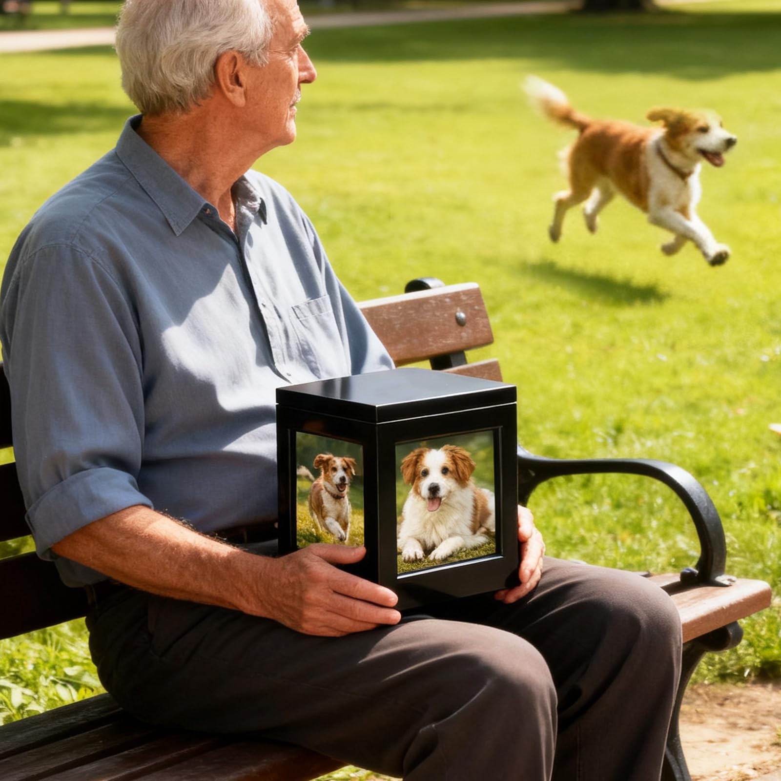 Urne Funéraire pour Chien, Urne Funéraire en Bois avec Cadre Photo Urne pour Animaux de Compagnie urns Doggy Memorial Urne pour Chat Personnalisée Commémoratifs et Funéraires pour Chiens