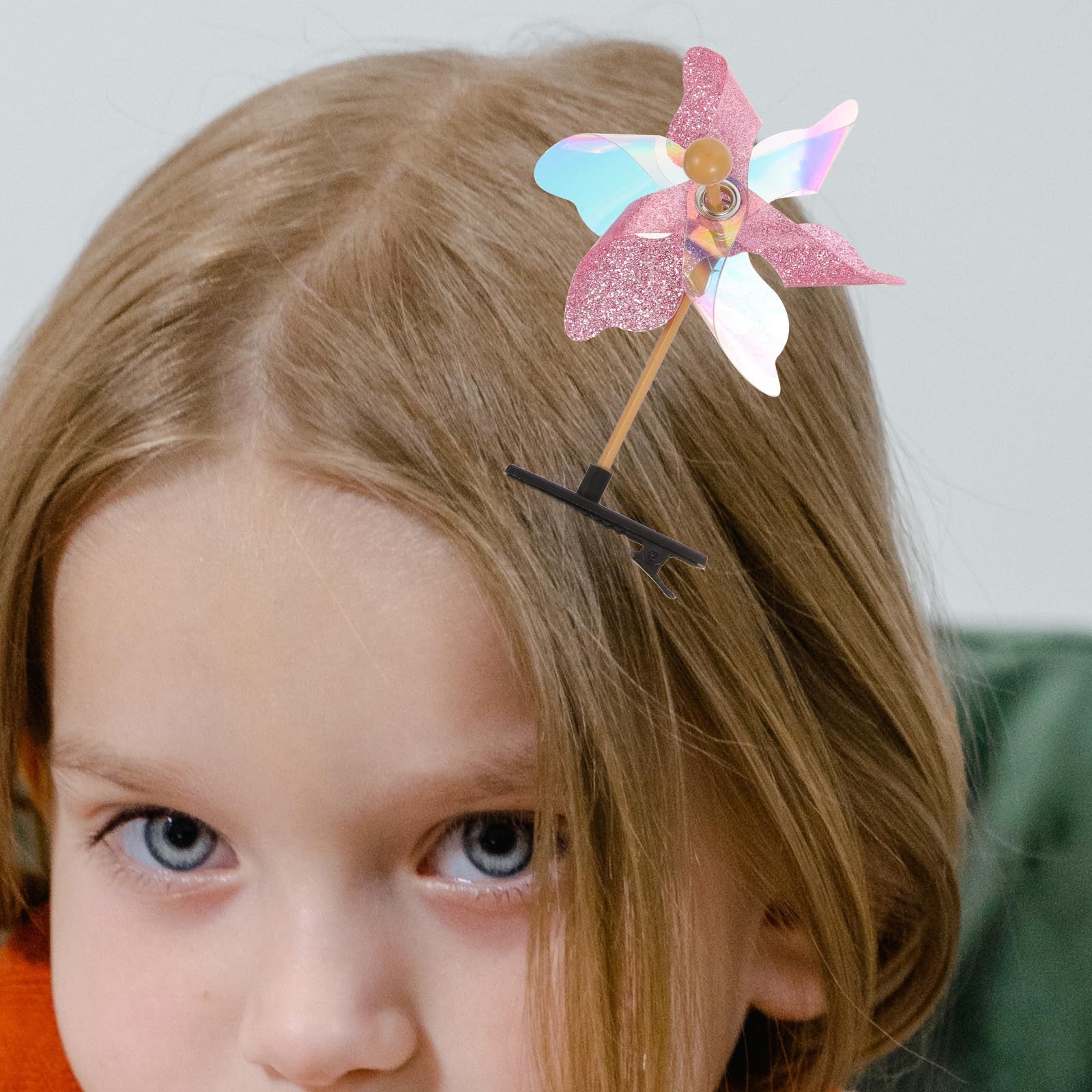 Colorful Windmill Hair Clips 30 Pcs Sparkly Pinwheel Barrettes for Rave Sequin Pinwheel Hairpin Colorful Glitter Pinwheel Hair Clamp  main image 4