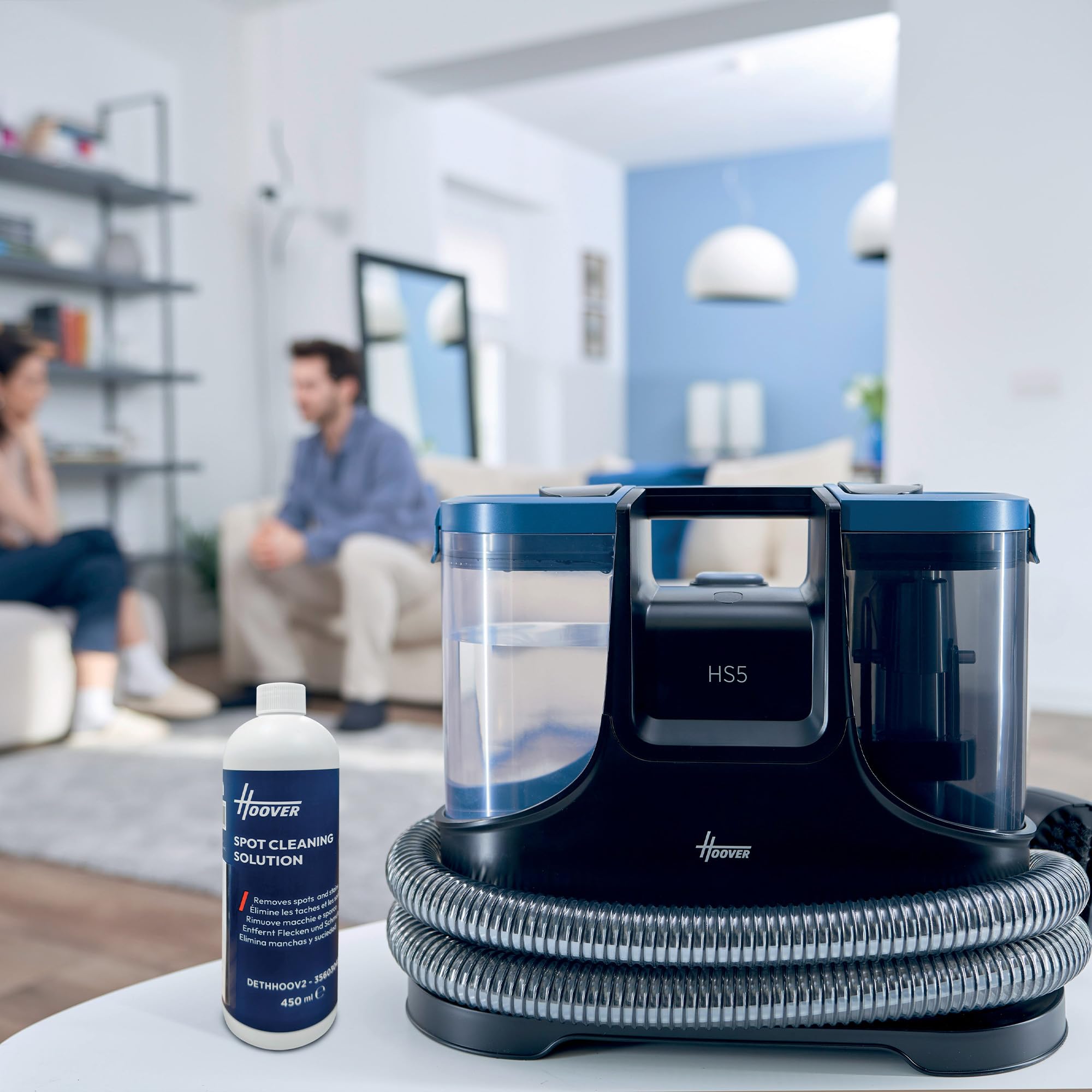 Hoover SpotCleaner Odkurzacz do czyszczenia plam - Myj i susz dywany, tapicerka, fotelik samochodowy i szyby, akcesoria do okien, zbiornik 1,5 l, 400 W, idealny dla zwierząt domowych [HS500]