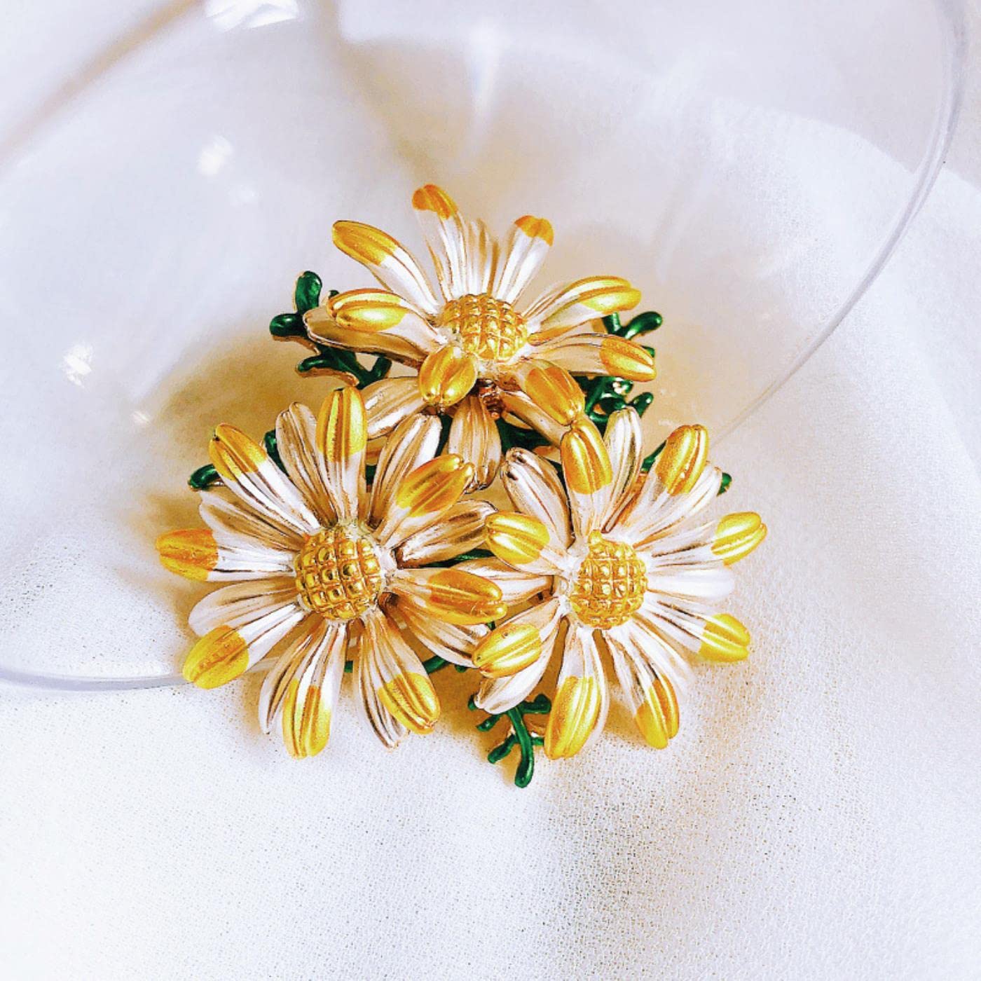 Lot De 12 Broches Fleur Marguerite Élégantes - Émail Coloré Pour Vêtements, Foulards Et Accessoires