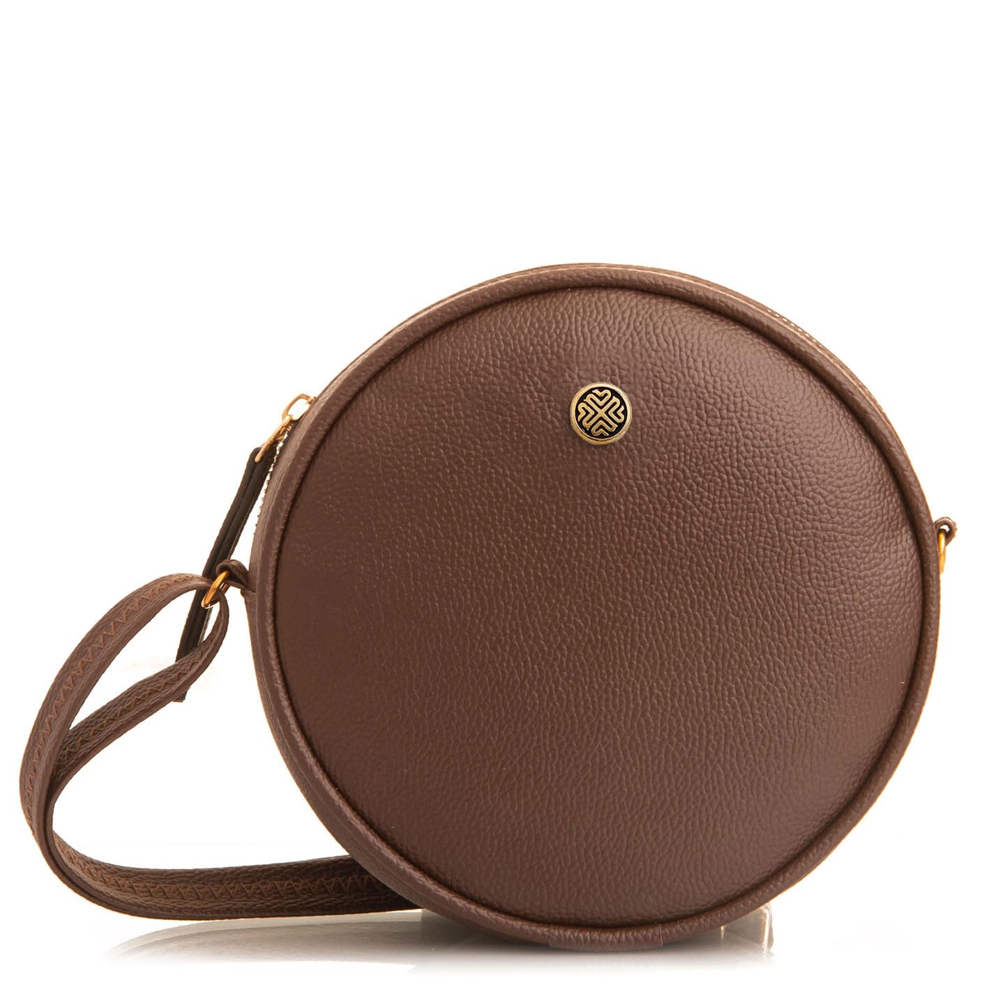 sacci mucci Classic Chic Round Crossbody Purse, Top Zip Closure, Adjustable Shoulder Strap, Interior Pocket, Textured PU Leather-picture-36