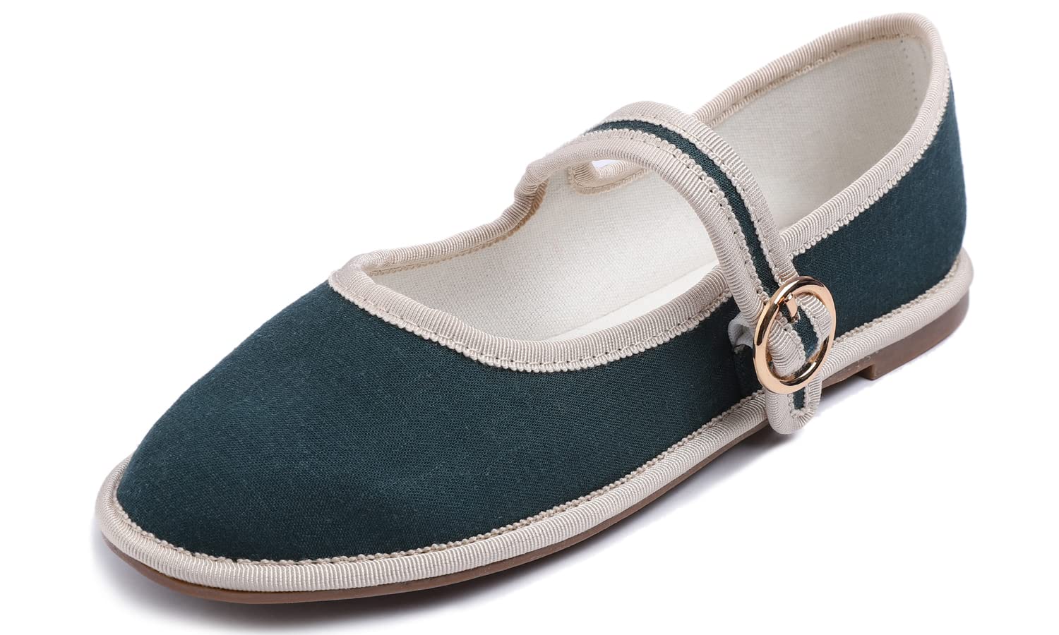 Feversole Women's Soft Breathable Mary Jane ，Mujer Zapatillas Merceditas De Lona Mary Jane