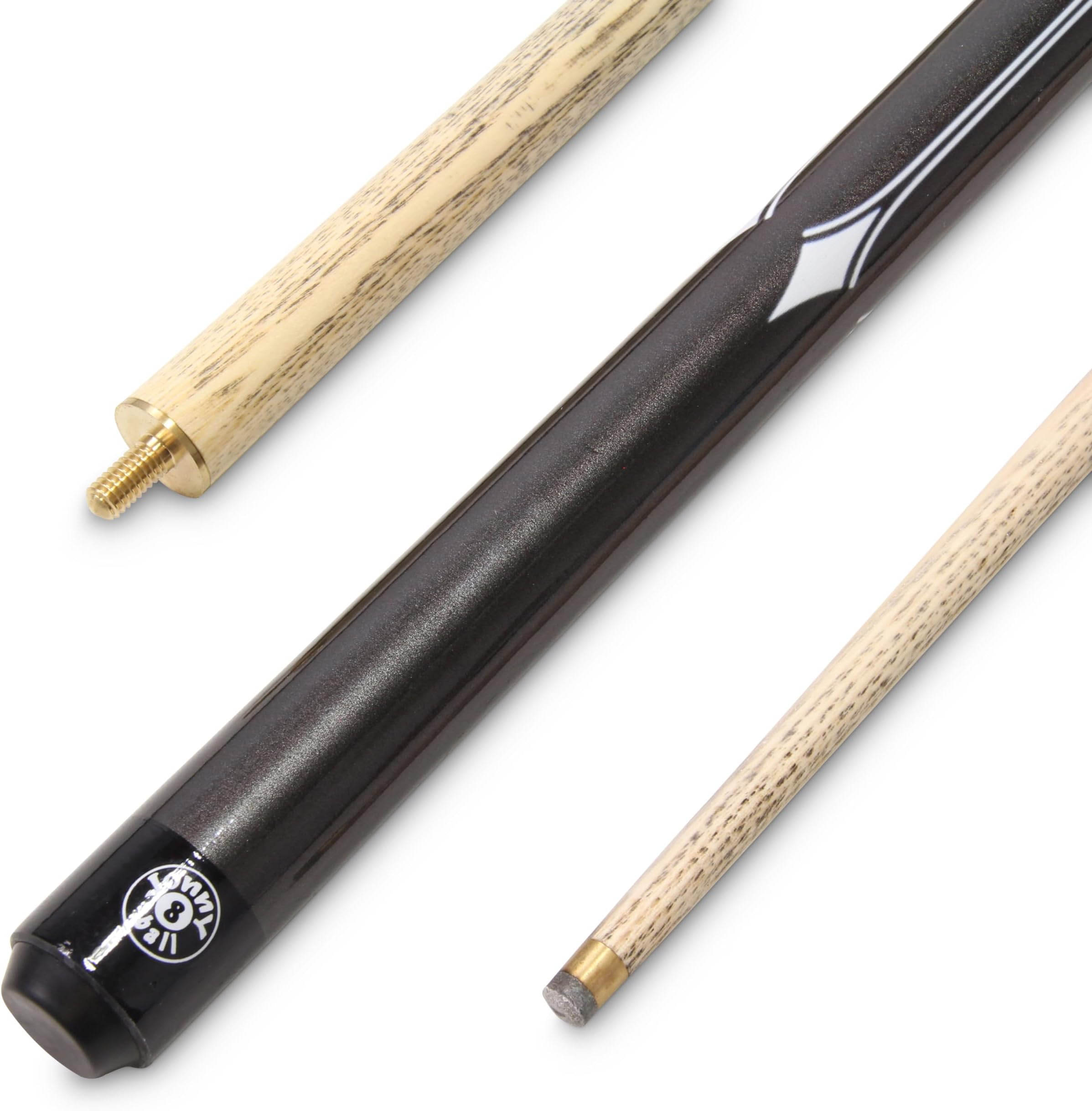 WHITE SPEAR 57 Inch 2 Piece Centre Jointed Snooker Pool Cue with 9.5mm Tip