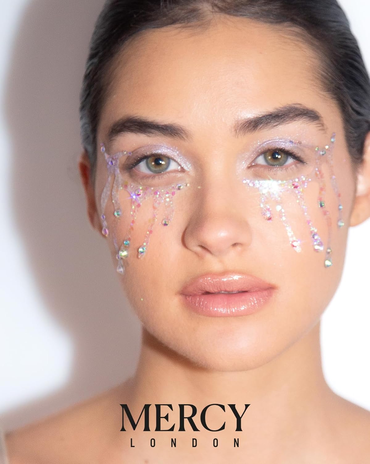 Unicorn Tears Face Jewels by Mercy London Skeleton Costume Accessories Face Gems Jewels All in One Halloween Stick On Sticker