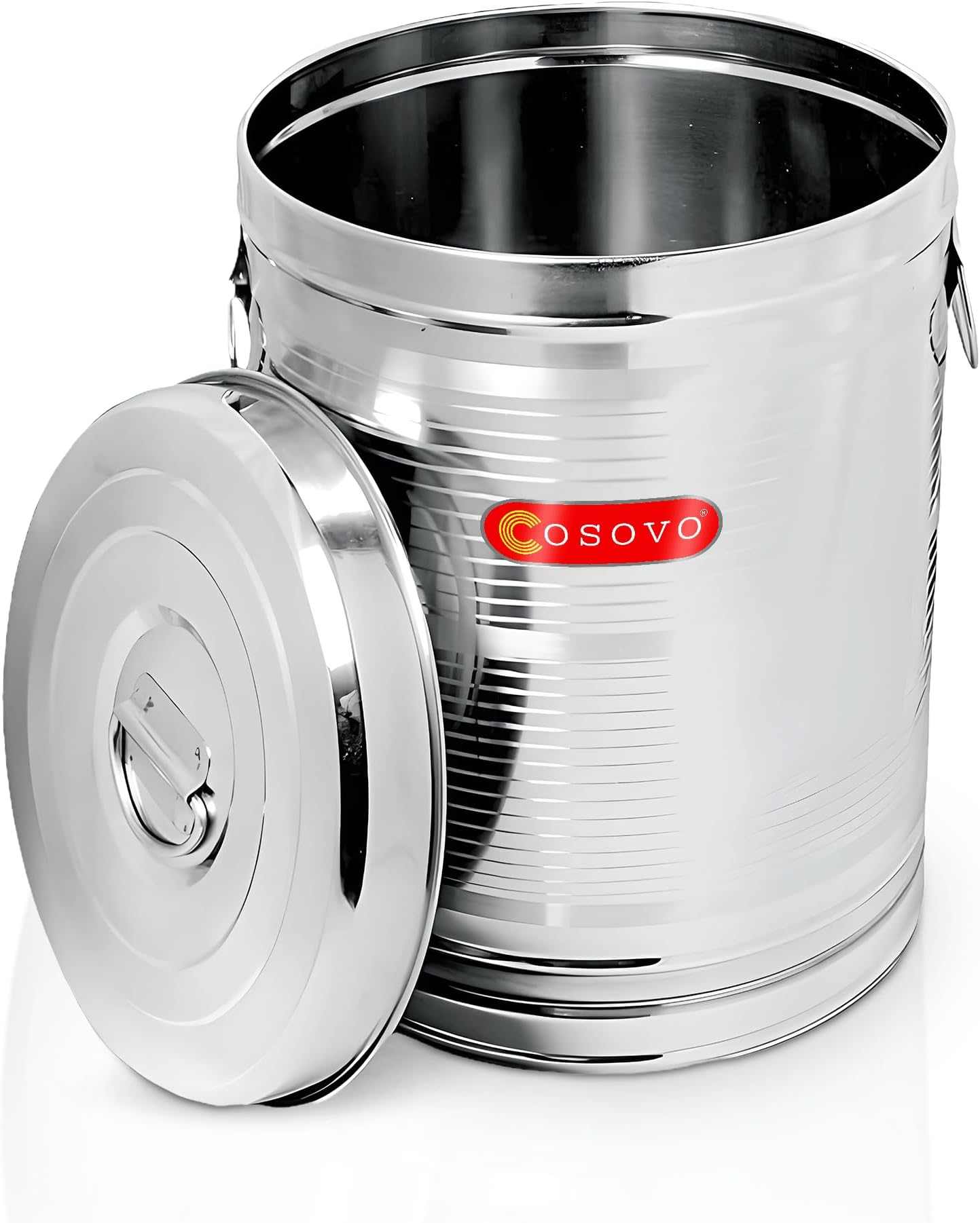 COSOVO® Stainless Steel Rice Storage Container 30 Kilograms | Storage Box Drum | Grocery Container for Kitchen | Kothi | Container | Storage Box | Drum, Silver