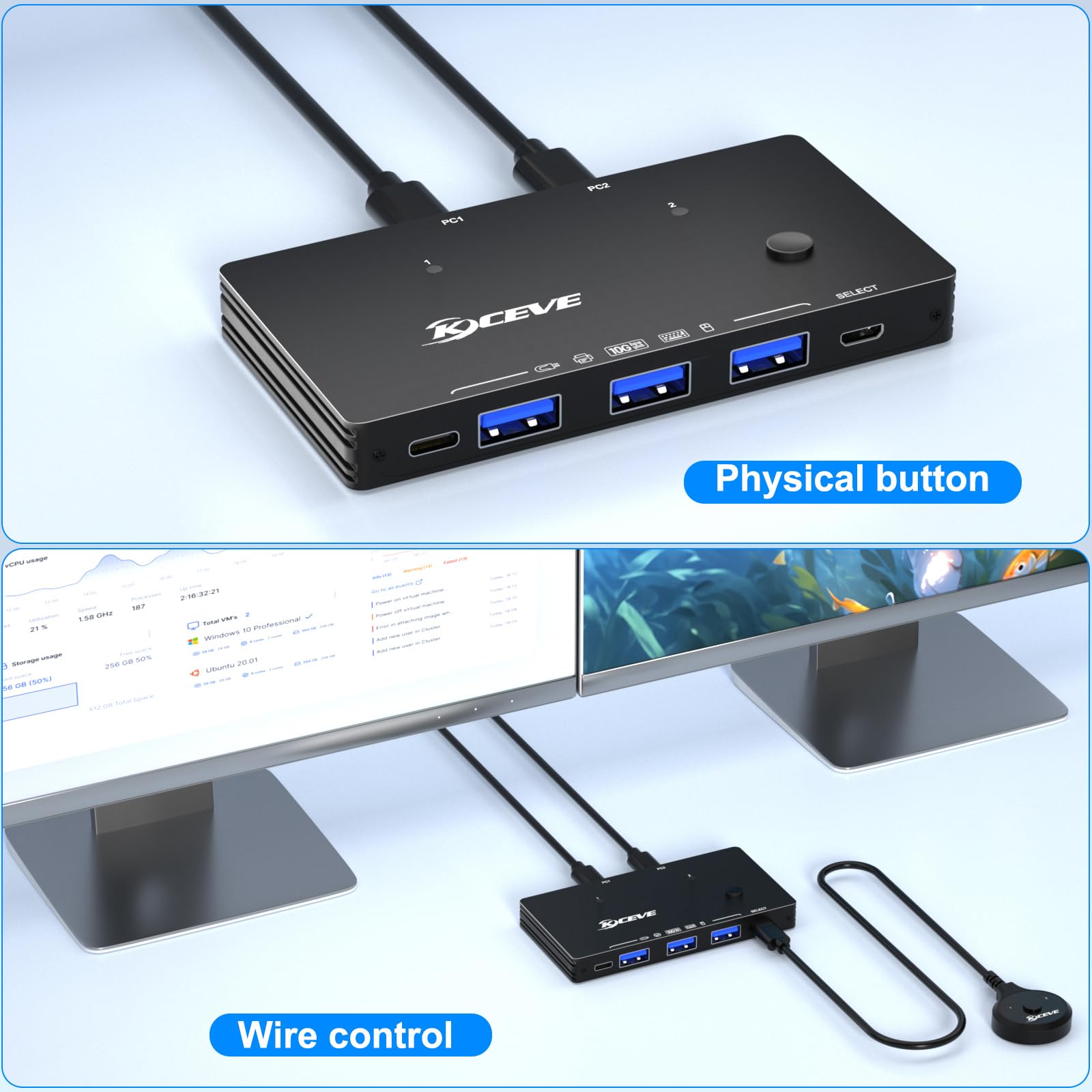 Teclado Y Ratón Kceve Usb 3.0 Switch, 4 Puertos, Selector De | Meses