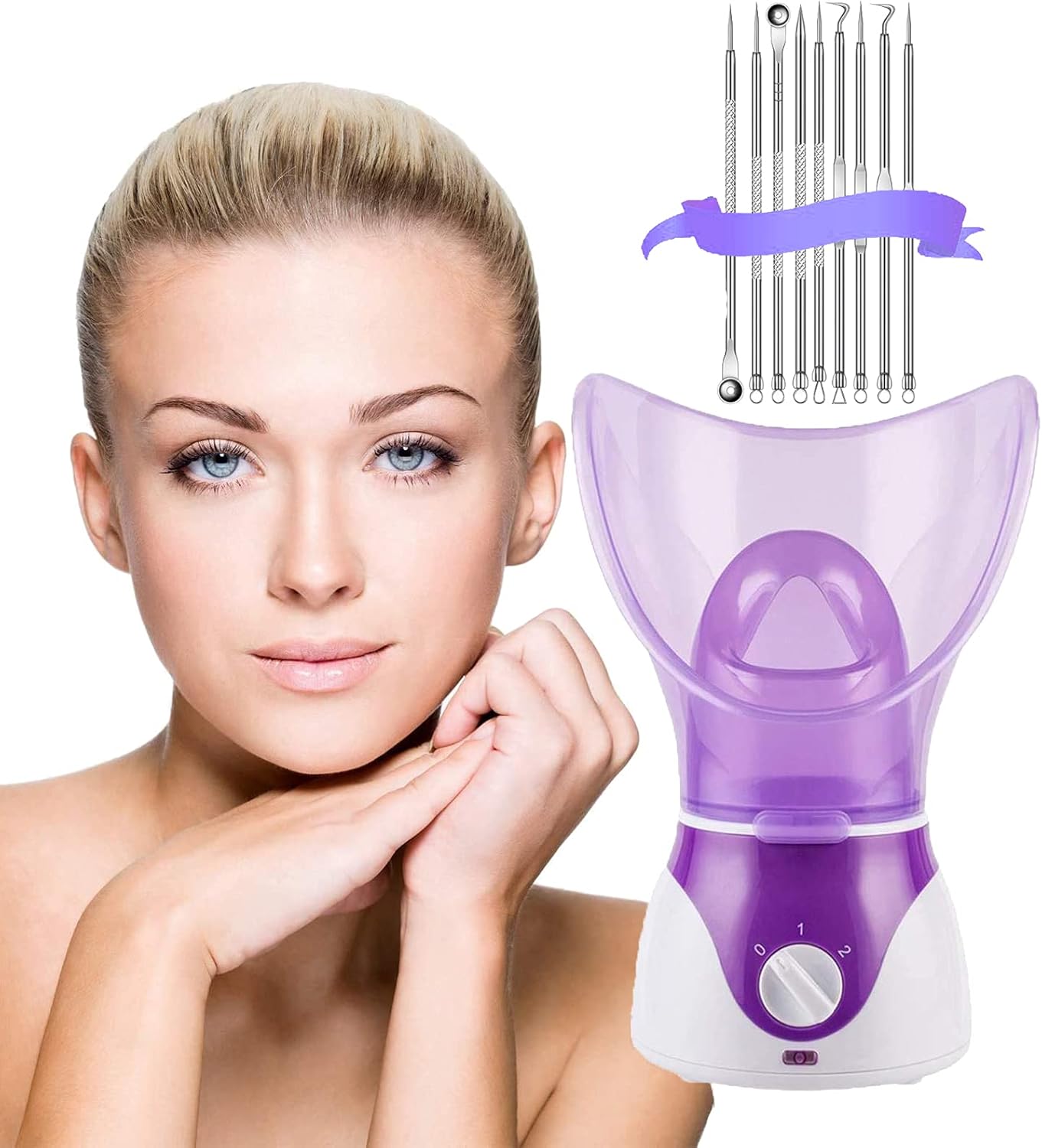 Facial Steamer,Professional Spa Home Facial Steamer Sauna Pores Cleanse