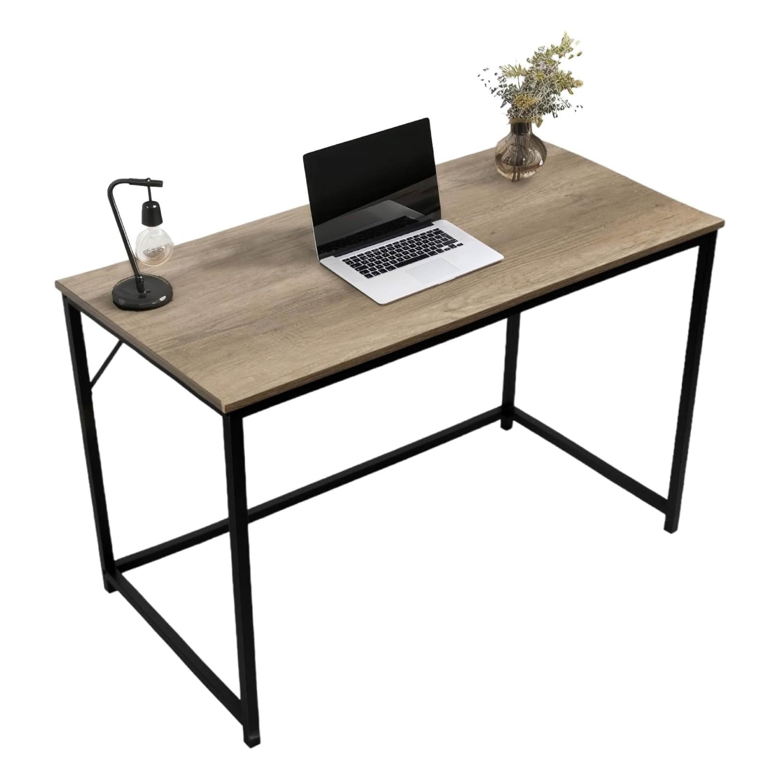 Direct Online Houseware Escritorio para computadora de 100 x 50 cm, escritorio de oficina para oficina en casa, amplio puesto de trabajo para estudio o juegos, fácil montaje, escritorio rústico, color