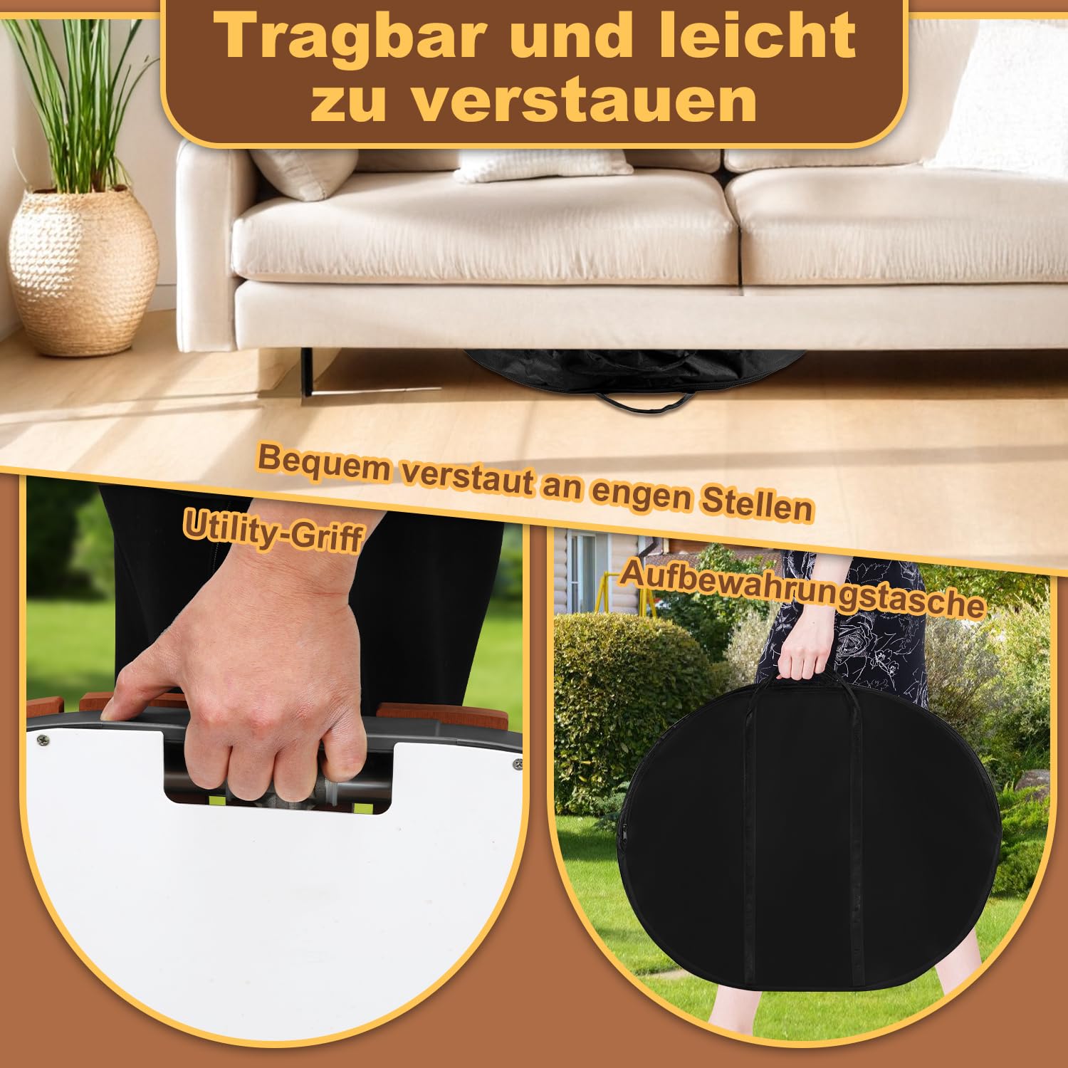 𝐎𝐥𝐥𝐞𝐰𝐢𝐞𝐥𝐥𝐚𝐧 Bodendusche Outdoor WPC, Gartendusche Außendusche mit Bodenplatte, Pooldusche mit 22 Messingdüsen,Wasserfontäne bis 4 m, Kalt-/Warmwasser Y-Verteiler,300 kg,Tragetasche