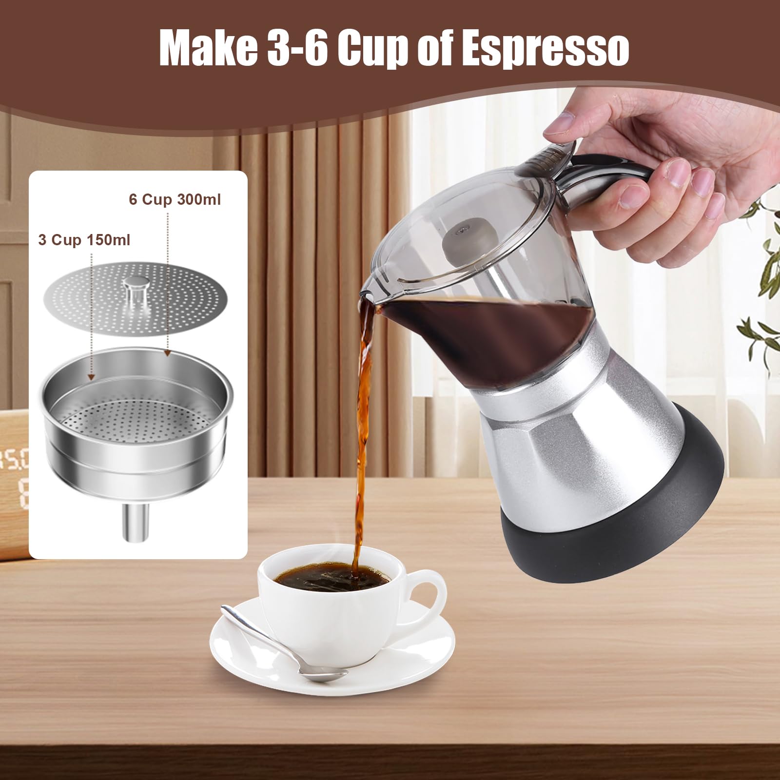 koffiekoker espresso kan - mokkakan, camping, koffiekoker, espresso-apparaat