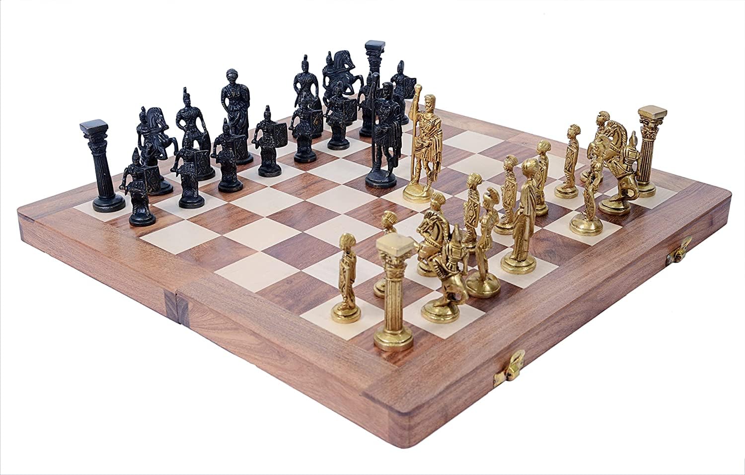STATUESOLUTION Brass Chess Set With (14" 14") Wooden Board, 2 Players Best For Gifting & Playing, Pack Of 1, Gold/Black, Kids (B093DHFGY2) Amazon Price History, Amazon Price Tracker