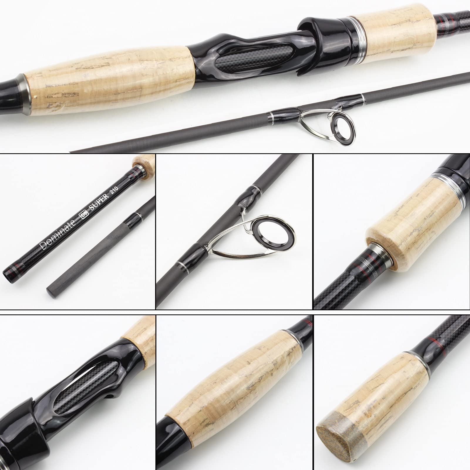 Canne à Pêche De Leurre De 1,83 M, Canne à Pêche Solide/Tige De Pêche Rotative, M Tige De Carbone Dure, Canne à Pêche Carbone Portable, Appât 4-28 Grammes Tige De Pêche De