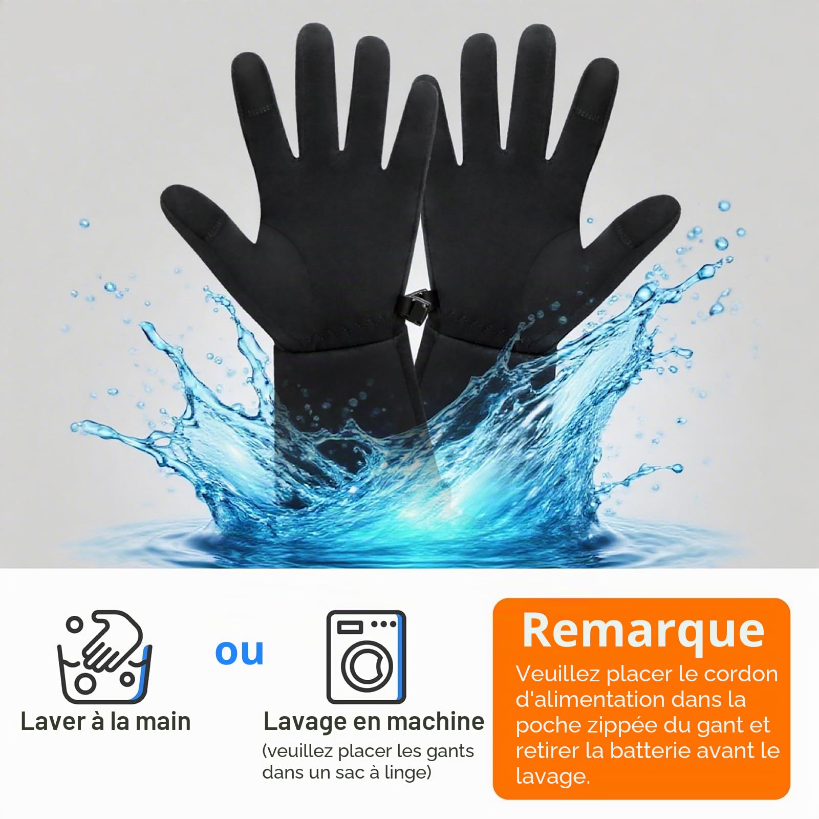 seenlast Gants Chauffants Homme Femme, Gants Chauffants Fins avec Batterie 7,4V 2200mAh Rechargeable, 3 Températures Réglables, Écran Tactile, Heated Gloves Chauffe Mains pour Ski Moto Randonnée