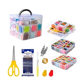 ワイン塗り刺繍収納セット Amazon.co.jp: 刺繍糸セット ステッチツールキット 収納ボックス