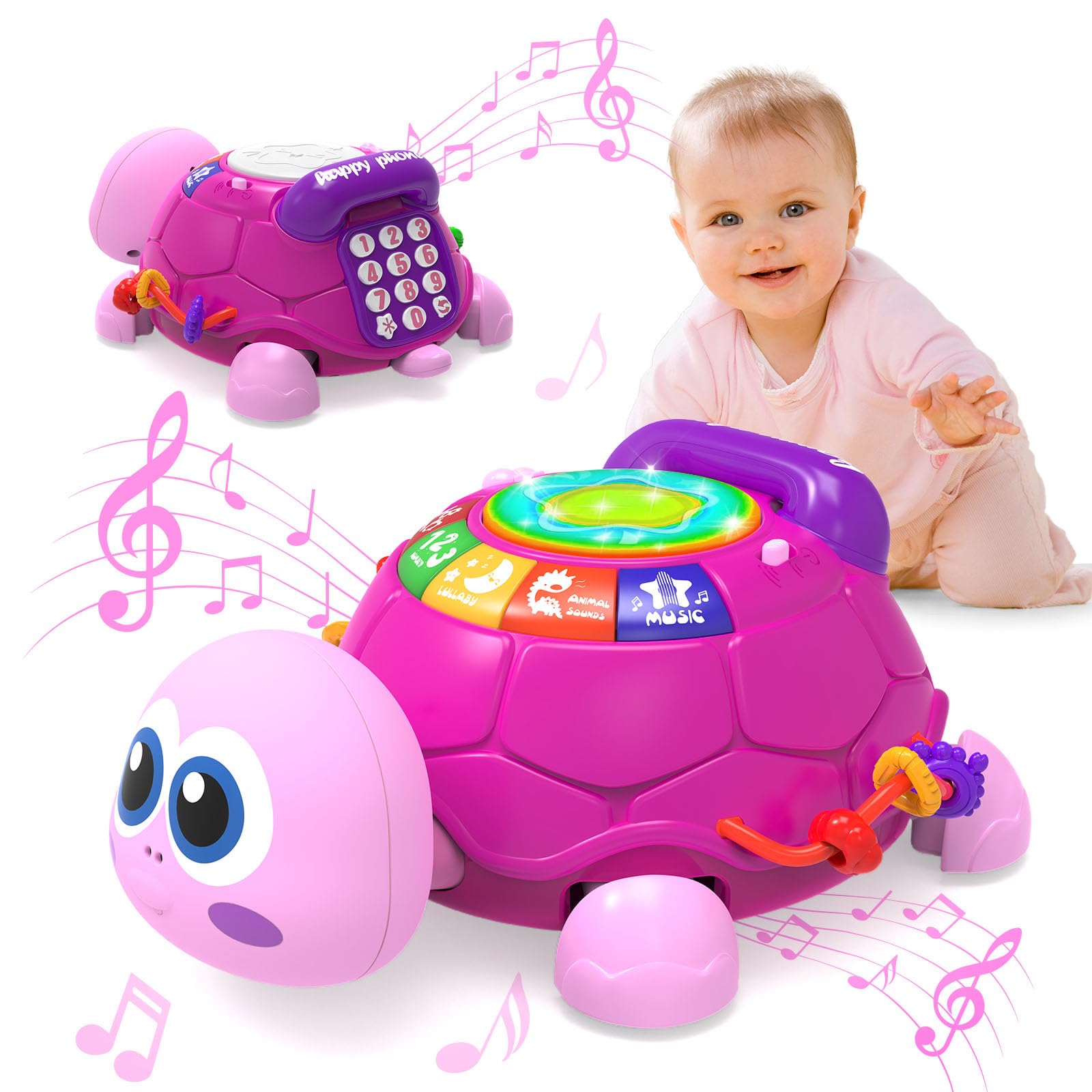 Juguetes musicales para bebés de 6 a 12 meses, juguete de aprendizaje temprano con luz y sonido, juguetes para niños de 3 a 6, 4, 5, 7, 8, 9