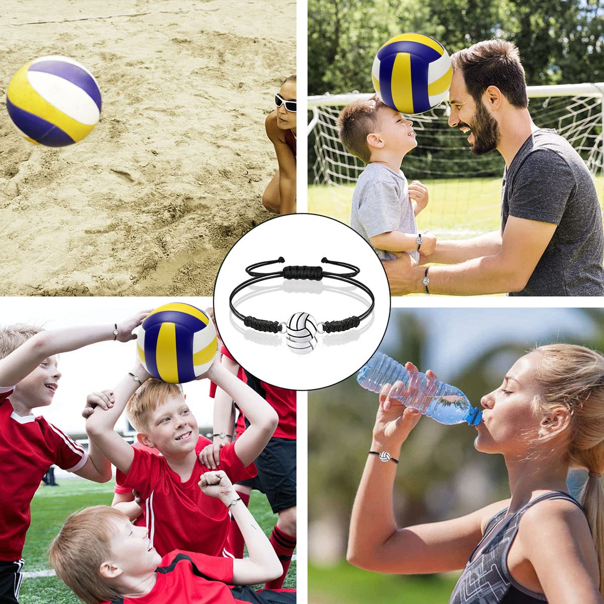 20 pc braccialetto pallavolo sportivo regolabile galletto con corda intrecciata bracciale