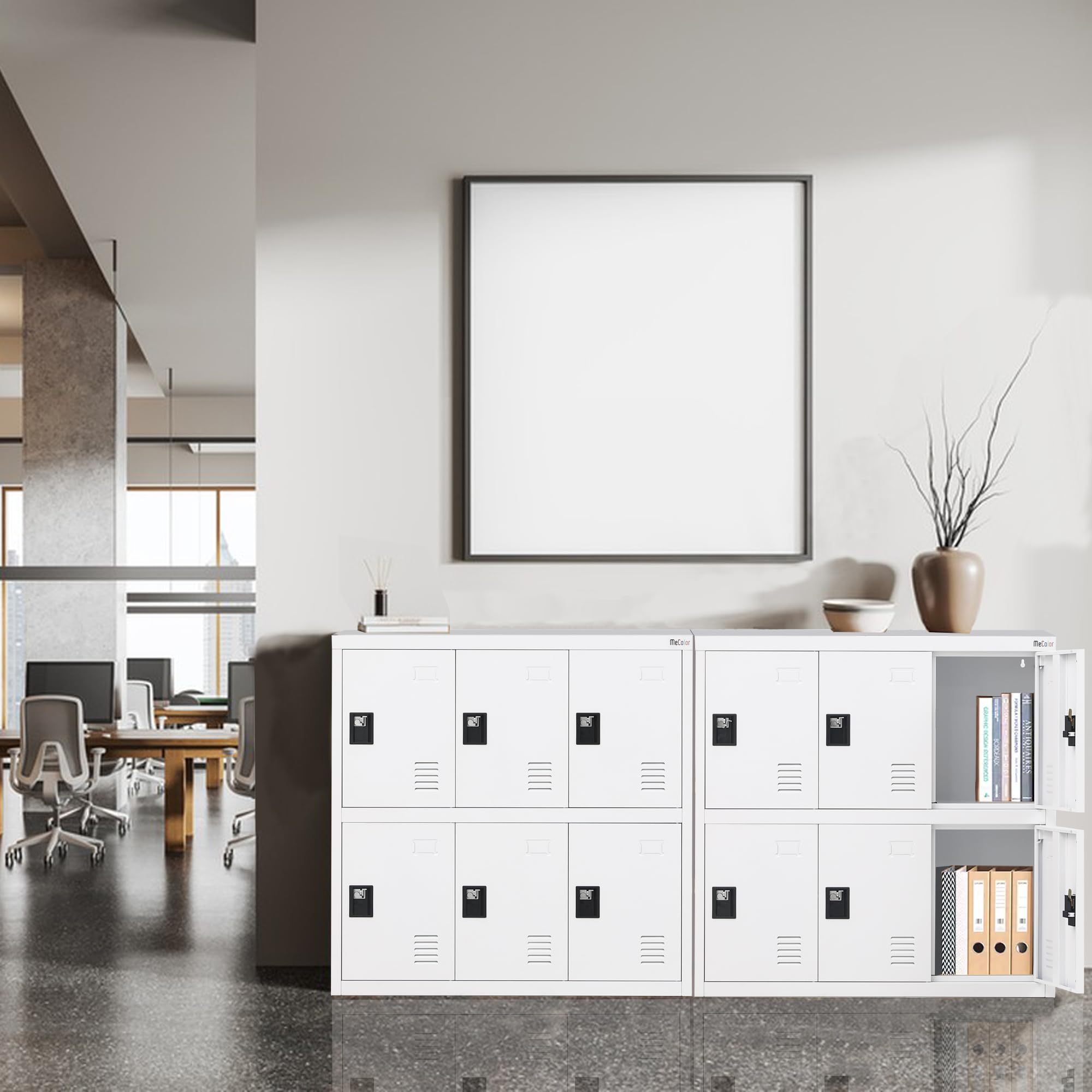 MECOLOR Kleiner Schrank mit 4,6 und 9 Türen für Mitarbeiter oder Büropersonal aus Metall für Zuhause, Supermärkte, Fitnessstudios, Einkaufszentren für Dokumente, Stoffe, Taschen