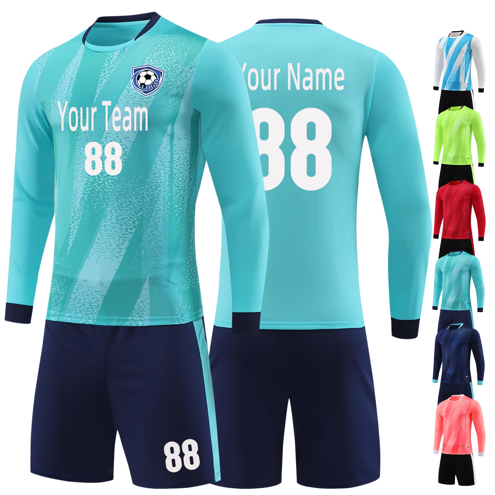 Custom Soccer Goalie Jersey Youth Adults Personalized Goalkeeper Jersey Goalkeeper Unifor…